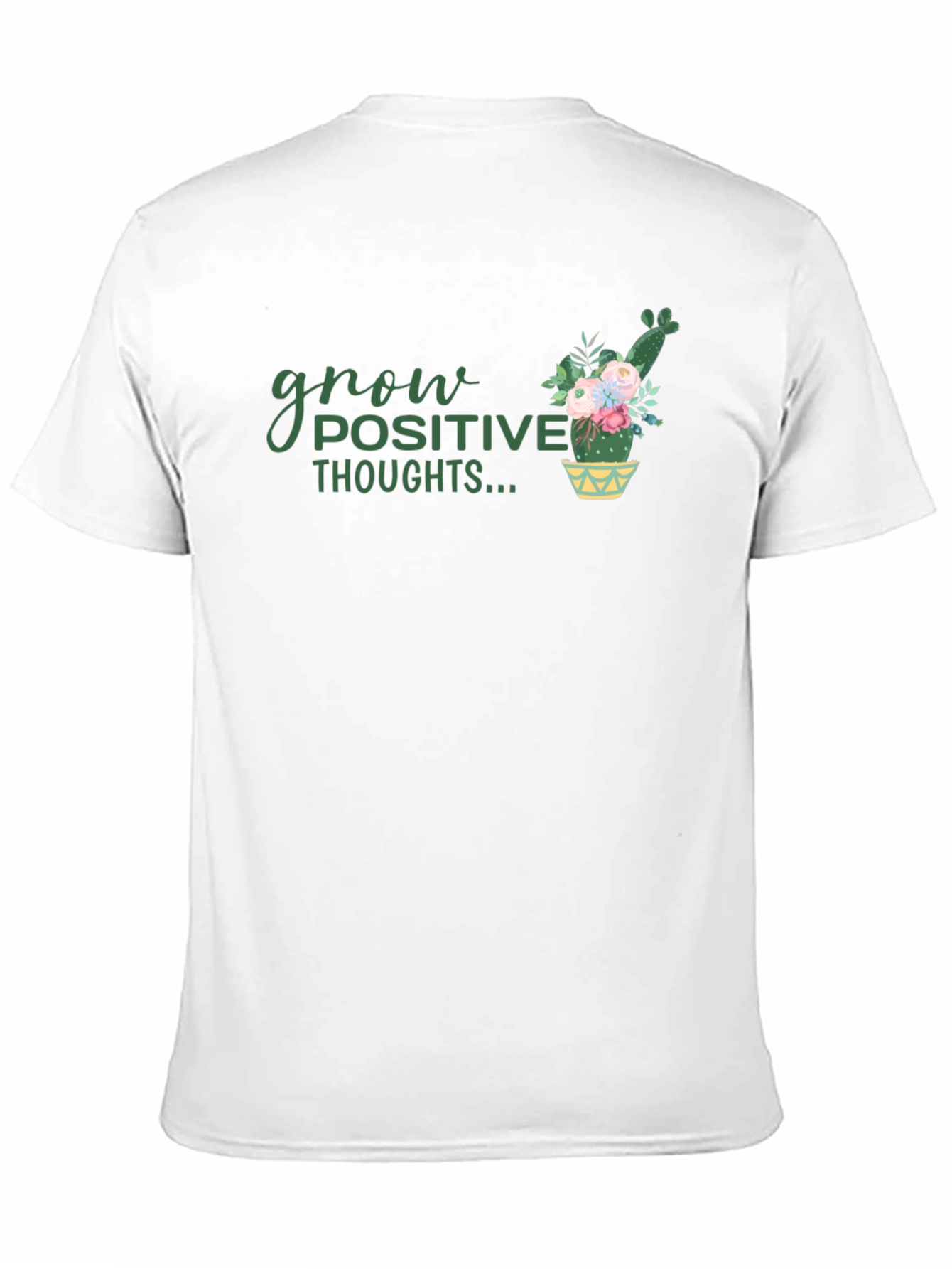 Grow Positive Thoughts Black Graphic Tee
