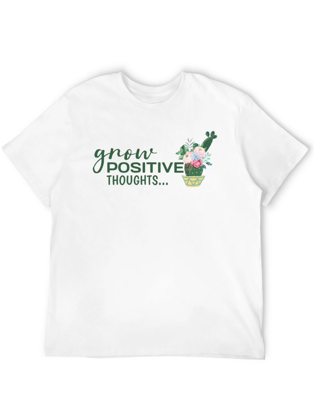 Grow Positive Thoughts Black Graphic Tee