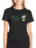 Grow Positive Thoughts Black Graphic Tee