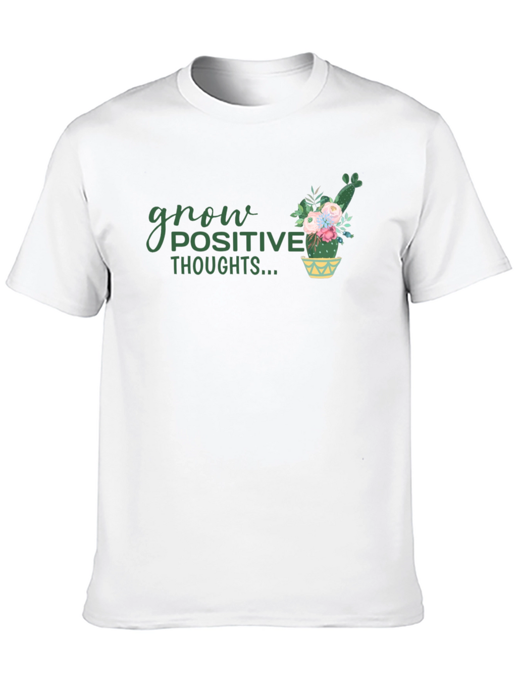 Grow Positive Thoughts Black Graphic Tee