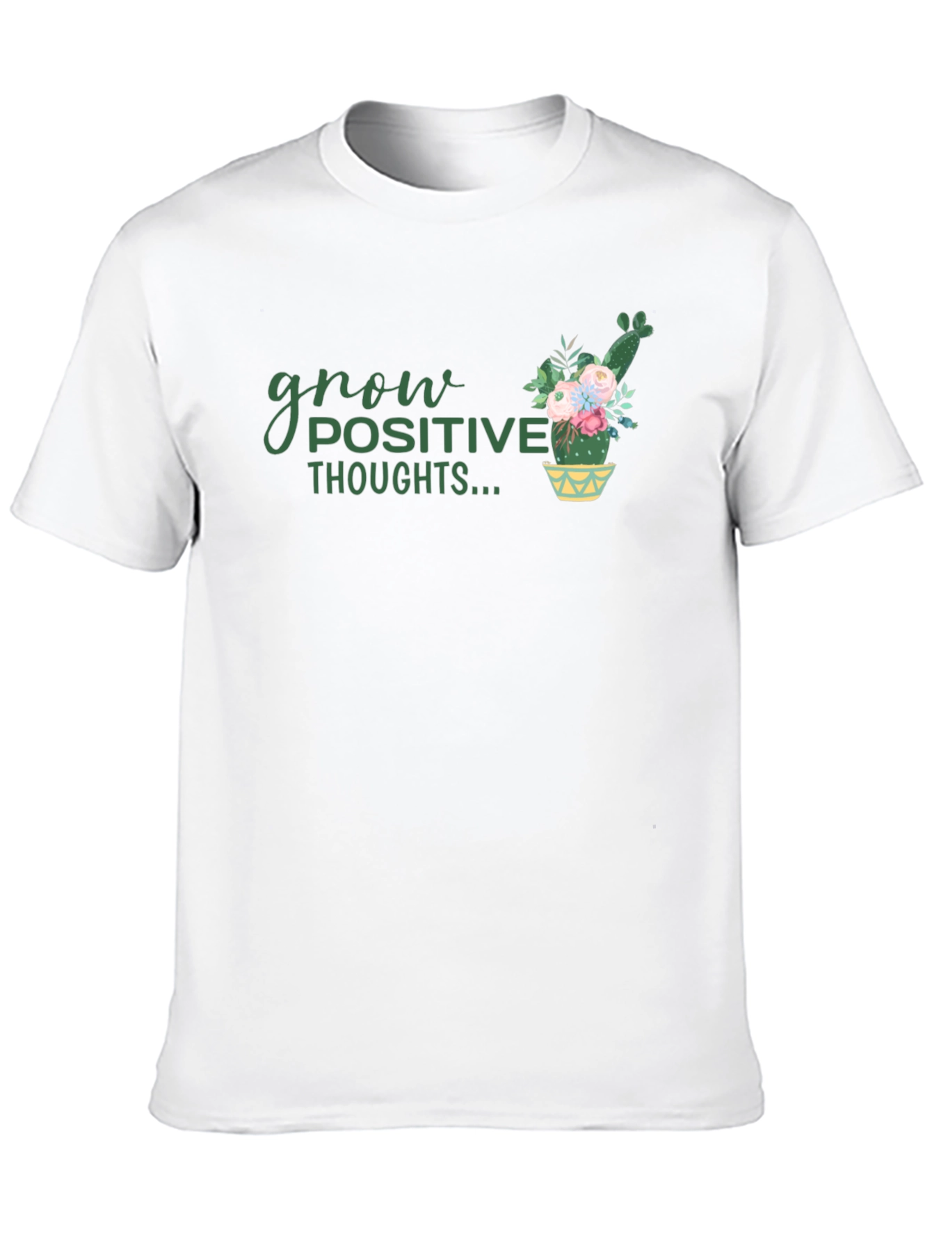 Grow Positive Thoughts Black Graphic Tee