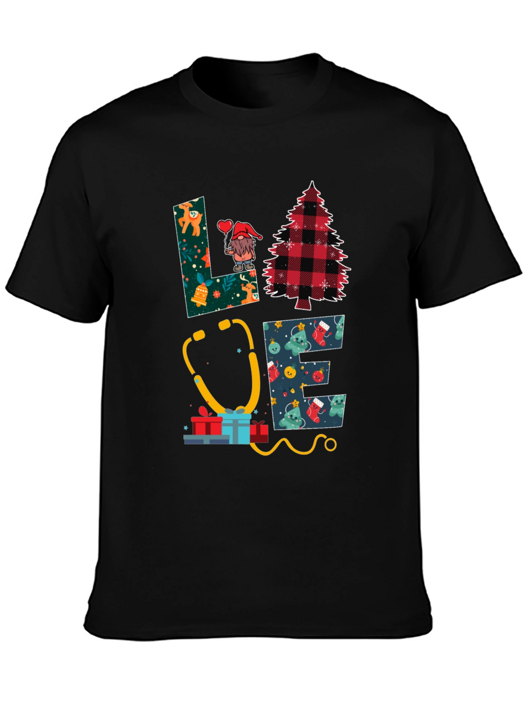 Love Nurse Christmas T-Shirt: Holiday Medical Apparel