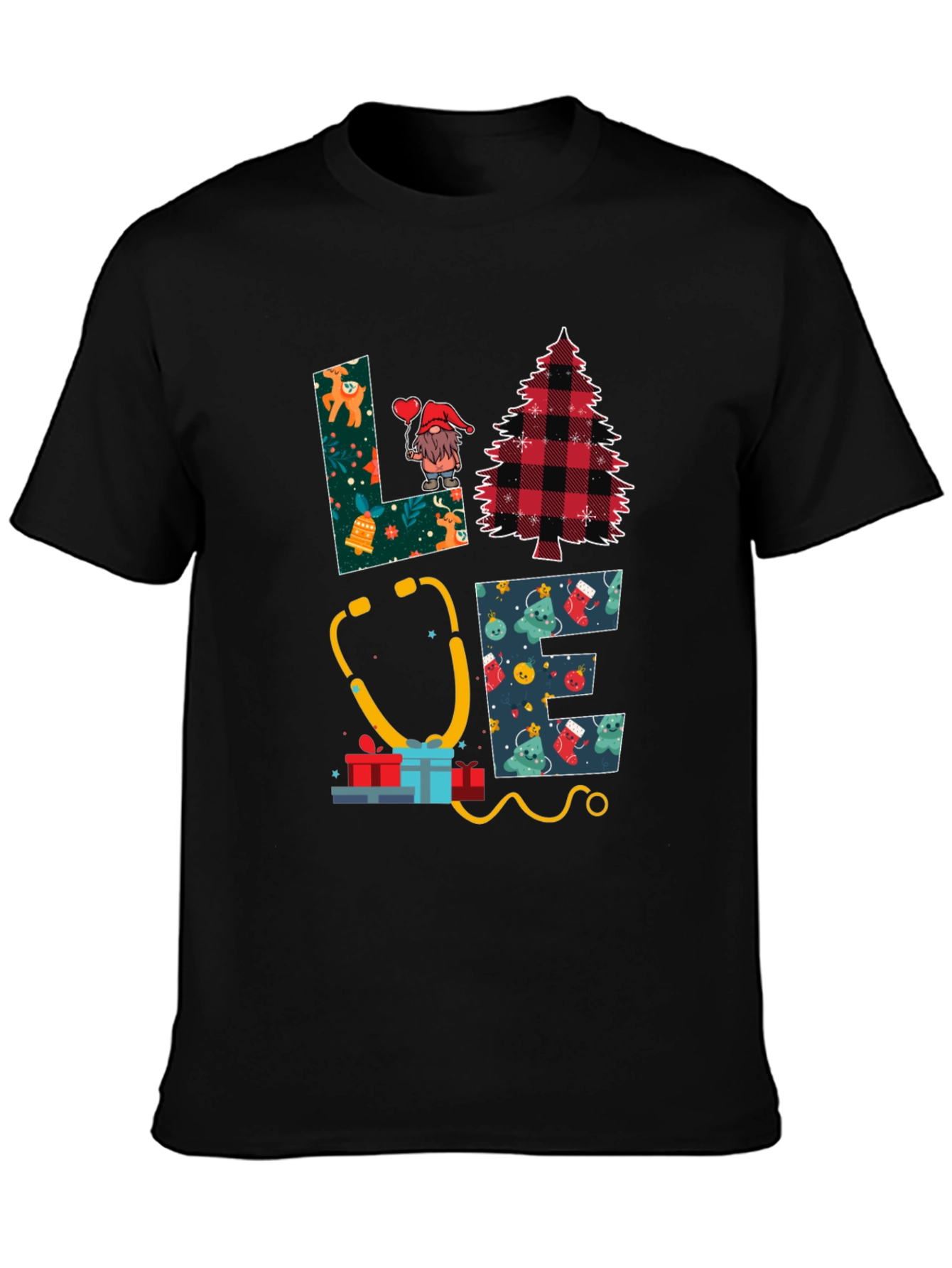 Love Nurse Christmas T-Shirt: Holiday Medical Apparel