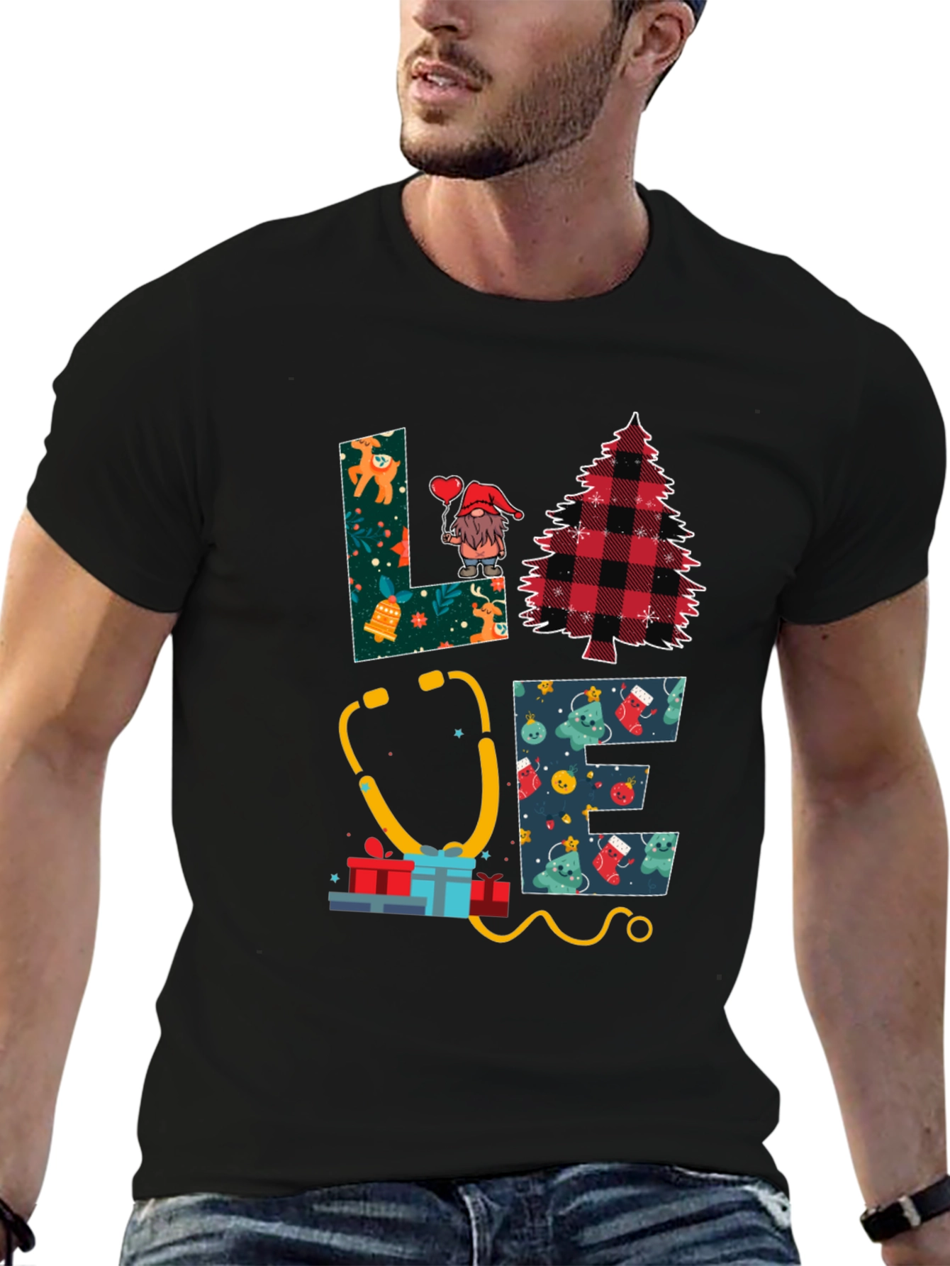 Love Nurse Christmas T-Shirt: Holiday Medical Apparel