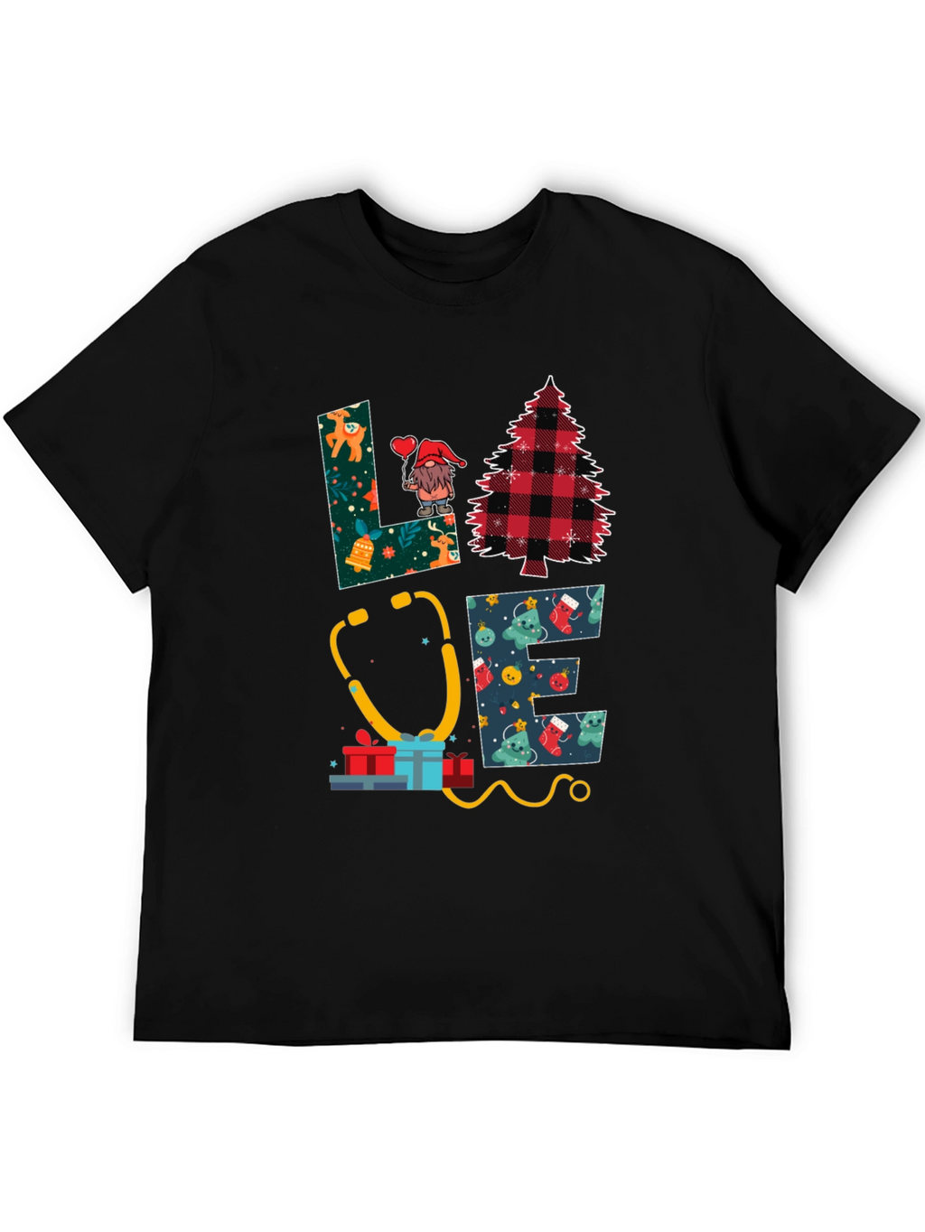 Love Nurse Christmas T-Shirt: Holiday Medical Apparel