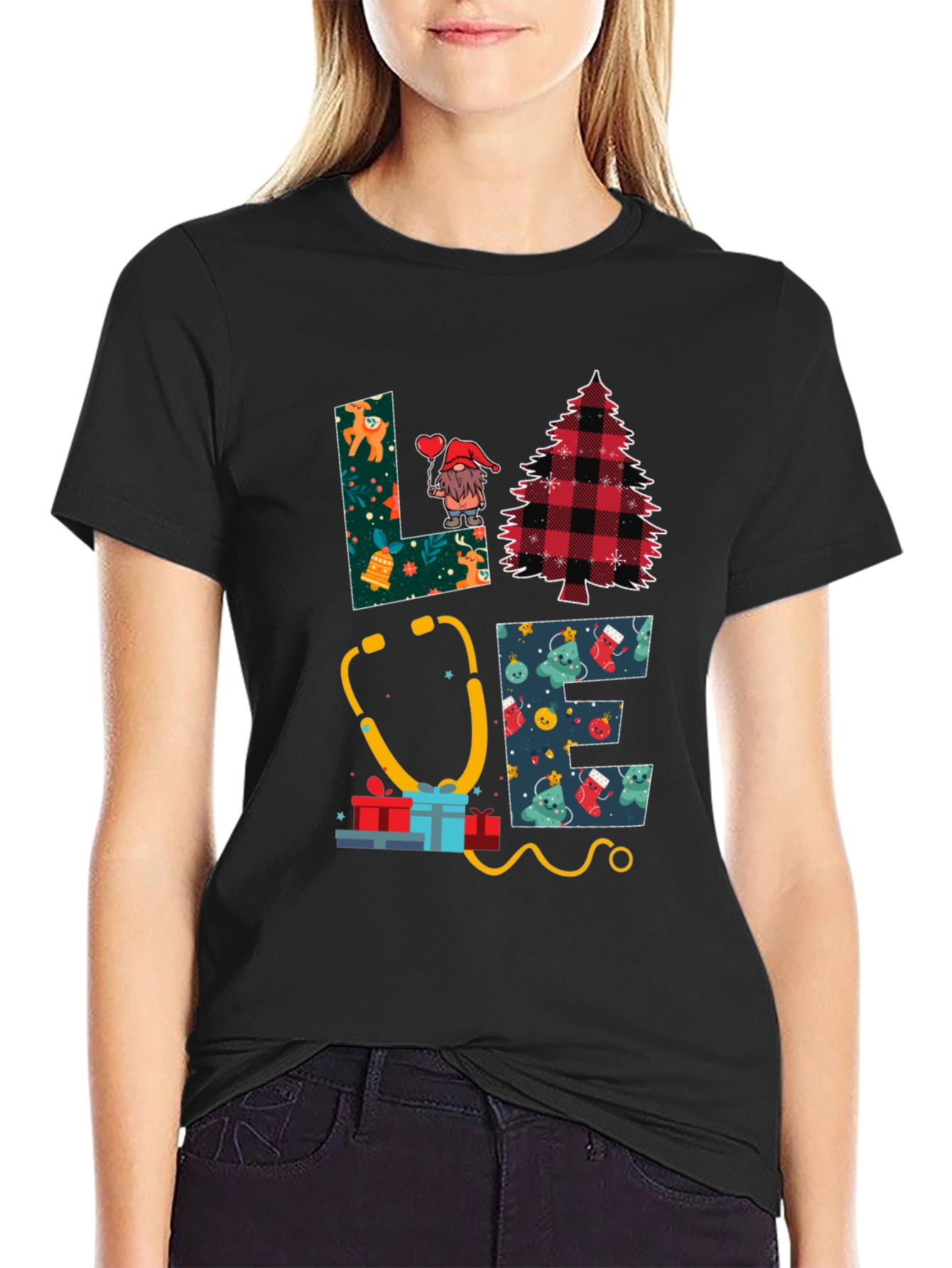 Love Nurse Christmas T-Shirt: Holiday Medical Apparel