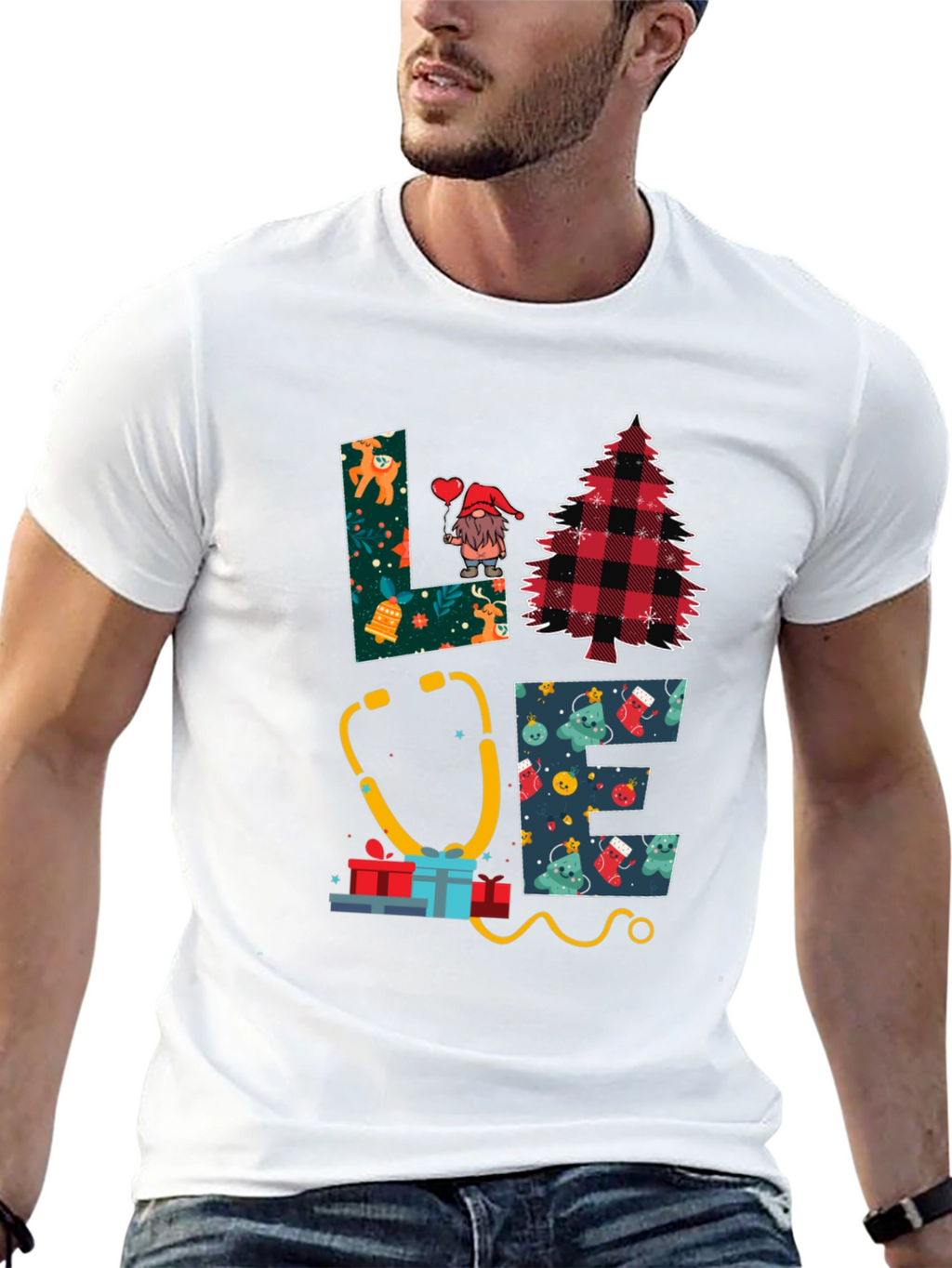 Love Nurse Christmas T-Shirt: Holiday Medical Apparel