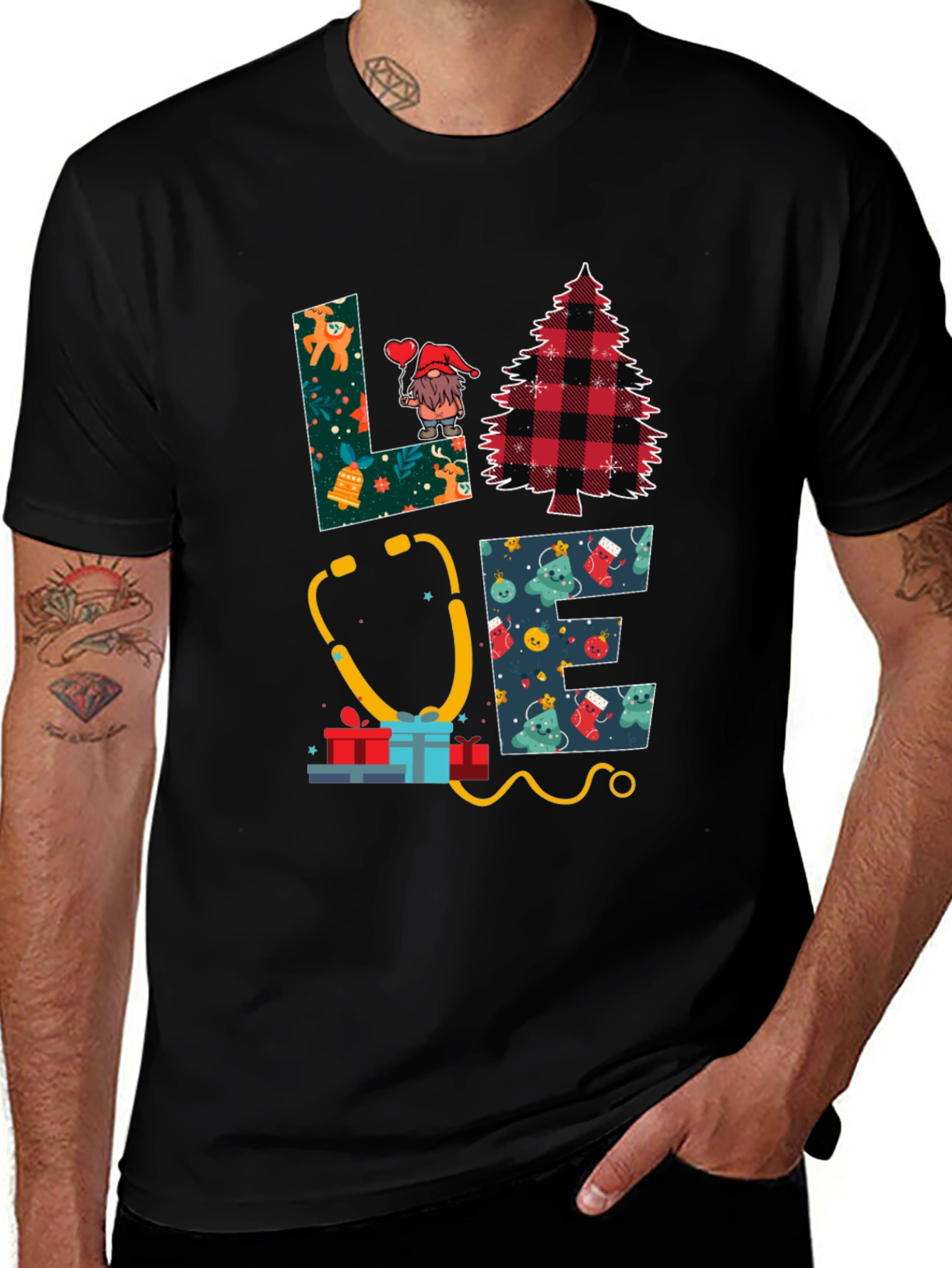 Love Nurse Christmas T-Shirt: Holiday Medical Apparel