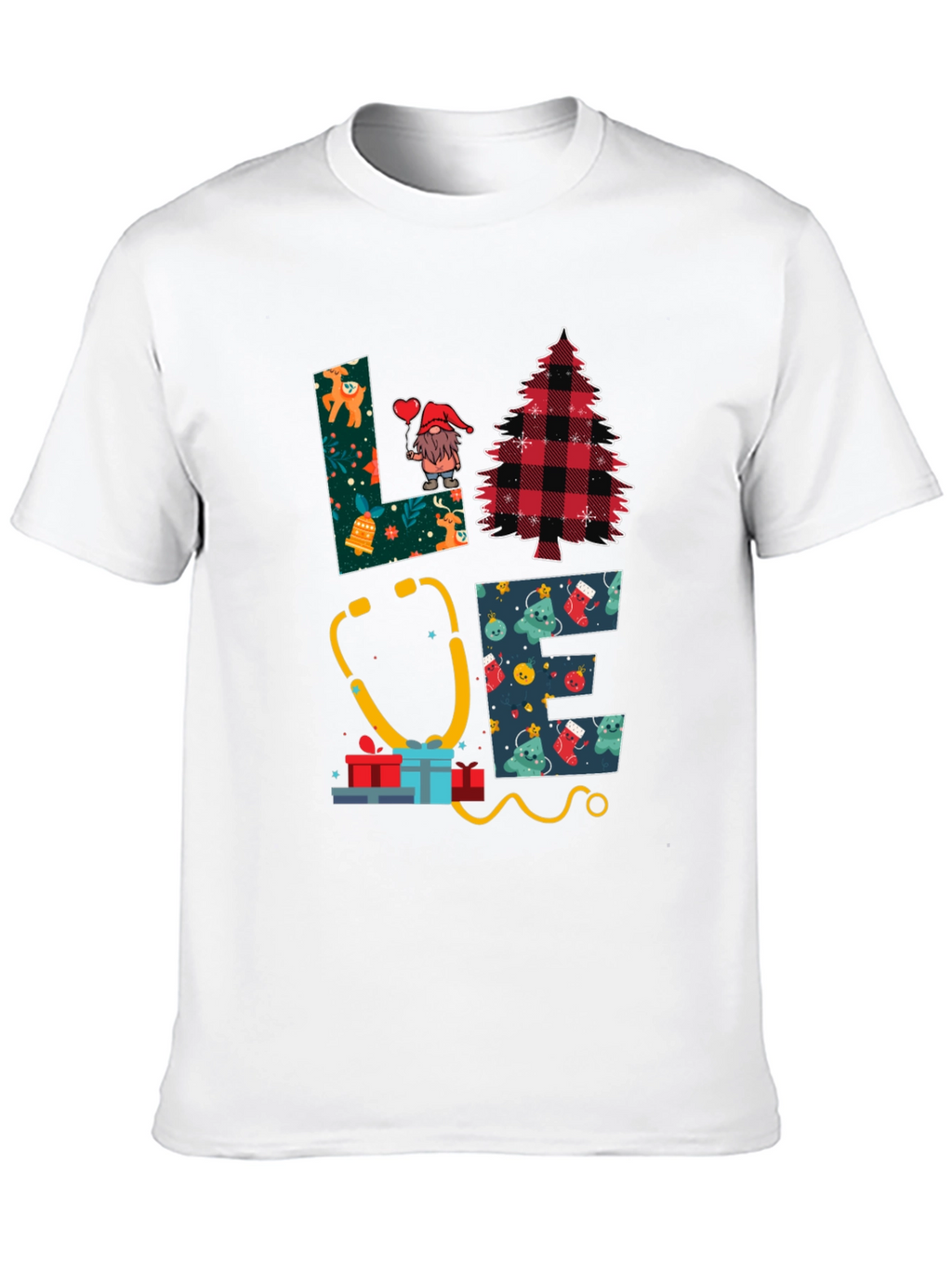 Love Nurse Christmas T-Shirt: Holiday Medical Apparel