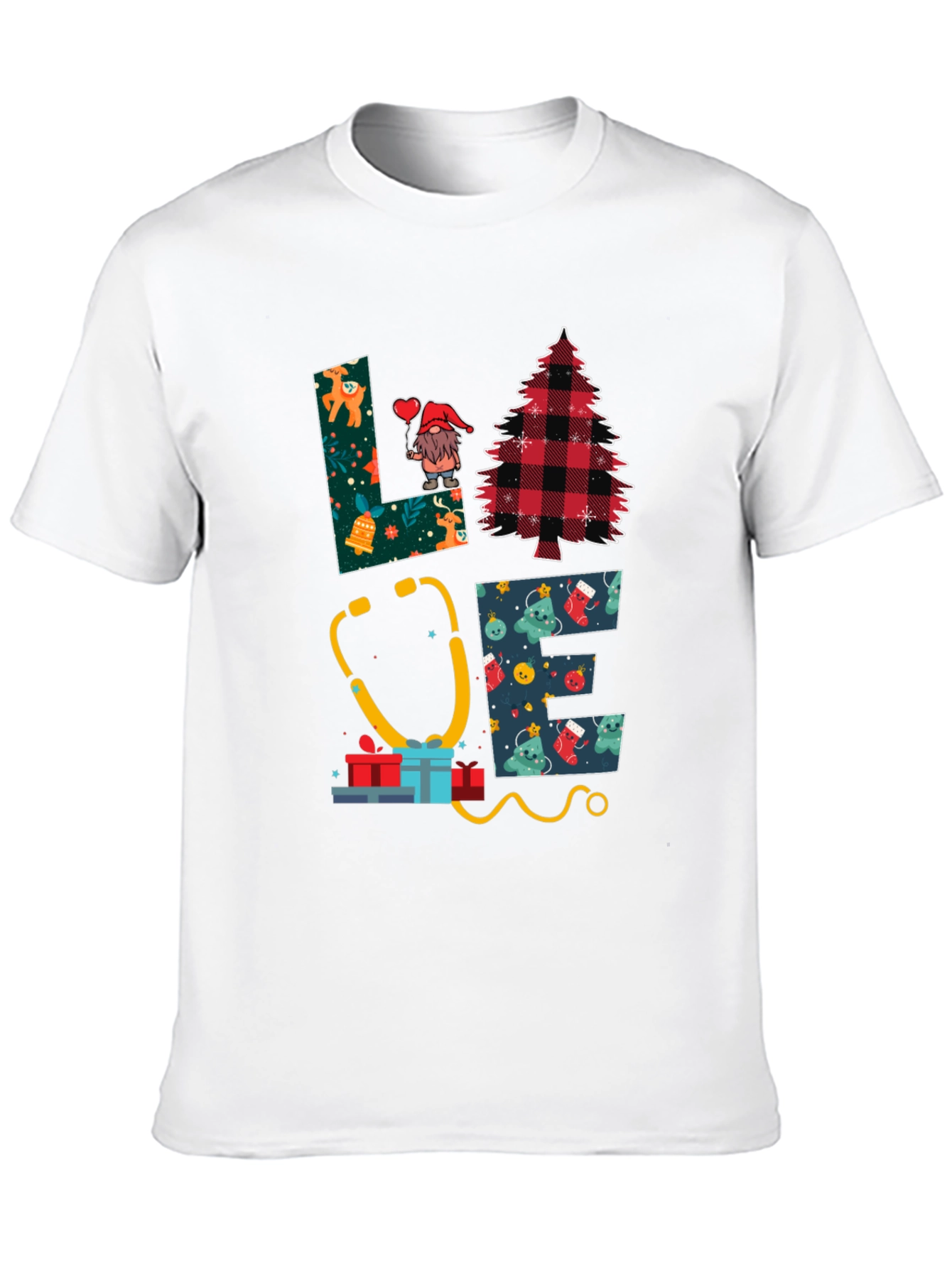 Love Nurse Christmas T-Shirt: Holiday Medical Apparel