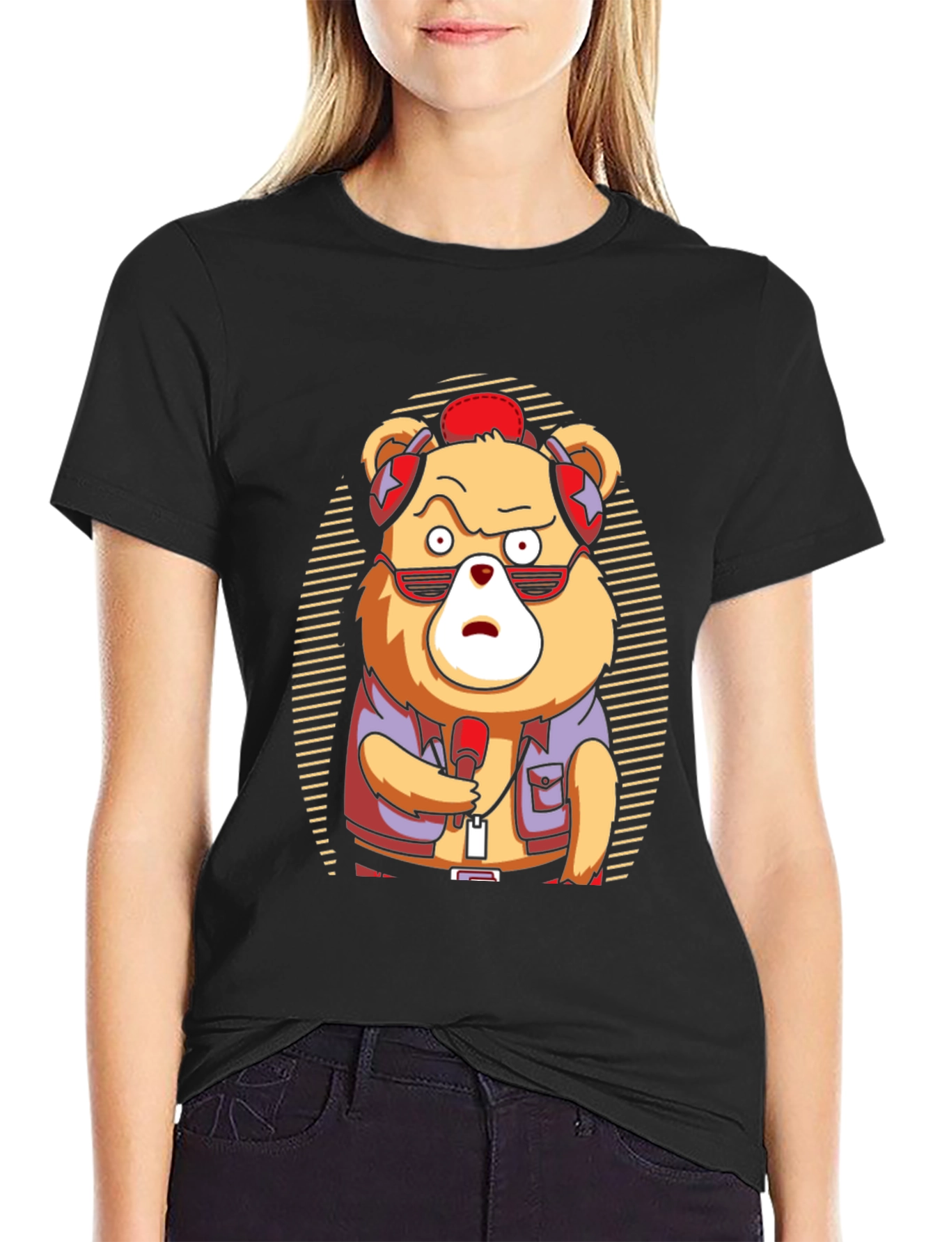 Cool Bear Graphic Tee - Music Lovers T-Shirt