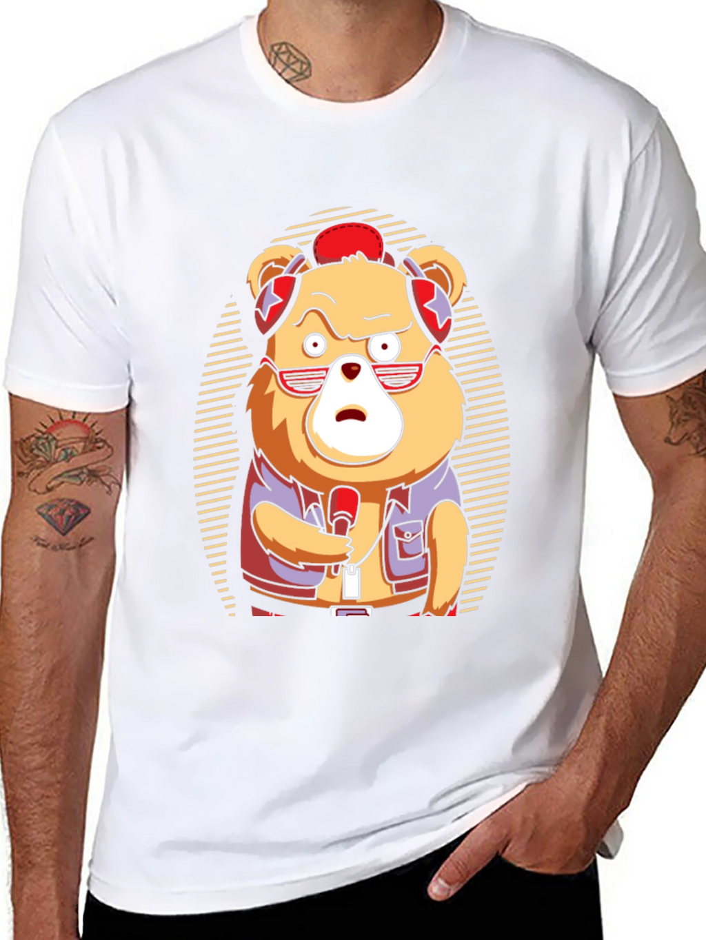 Cool Bear Graphic Tee - Music Lovers T-Shirt