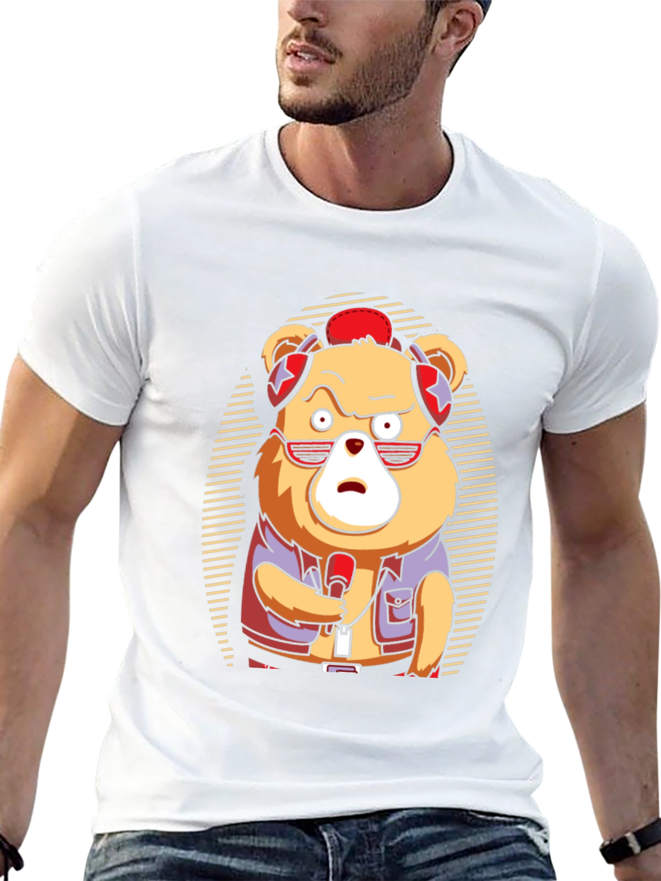 Cool Bear Graphic Tee - Music Lovers T-Shirt
