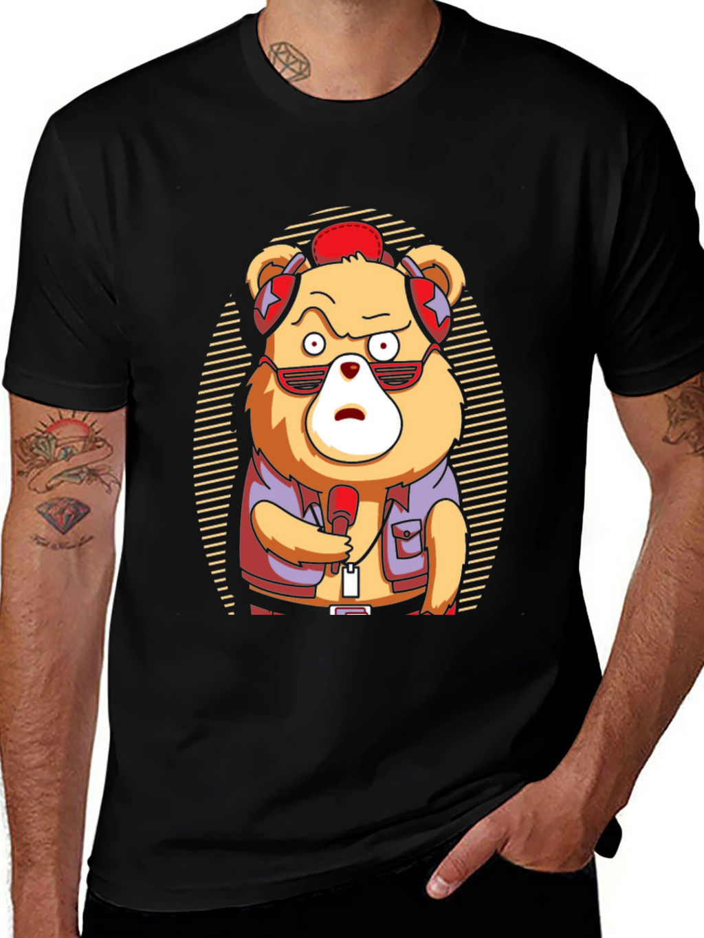 Cool Bear Graphic Tee - Music Lovers T-Shirt