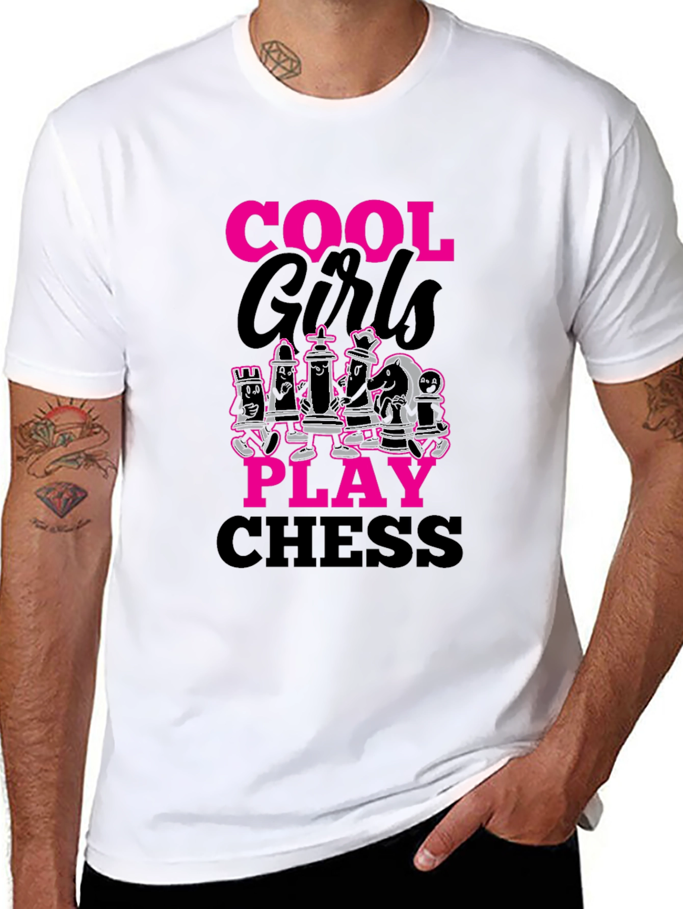 Cool Girls Play Chess T-Shirt Black
