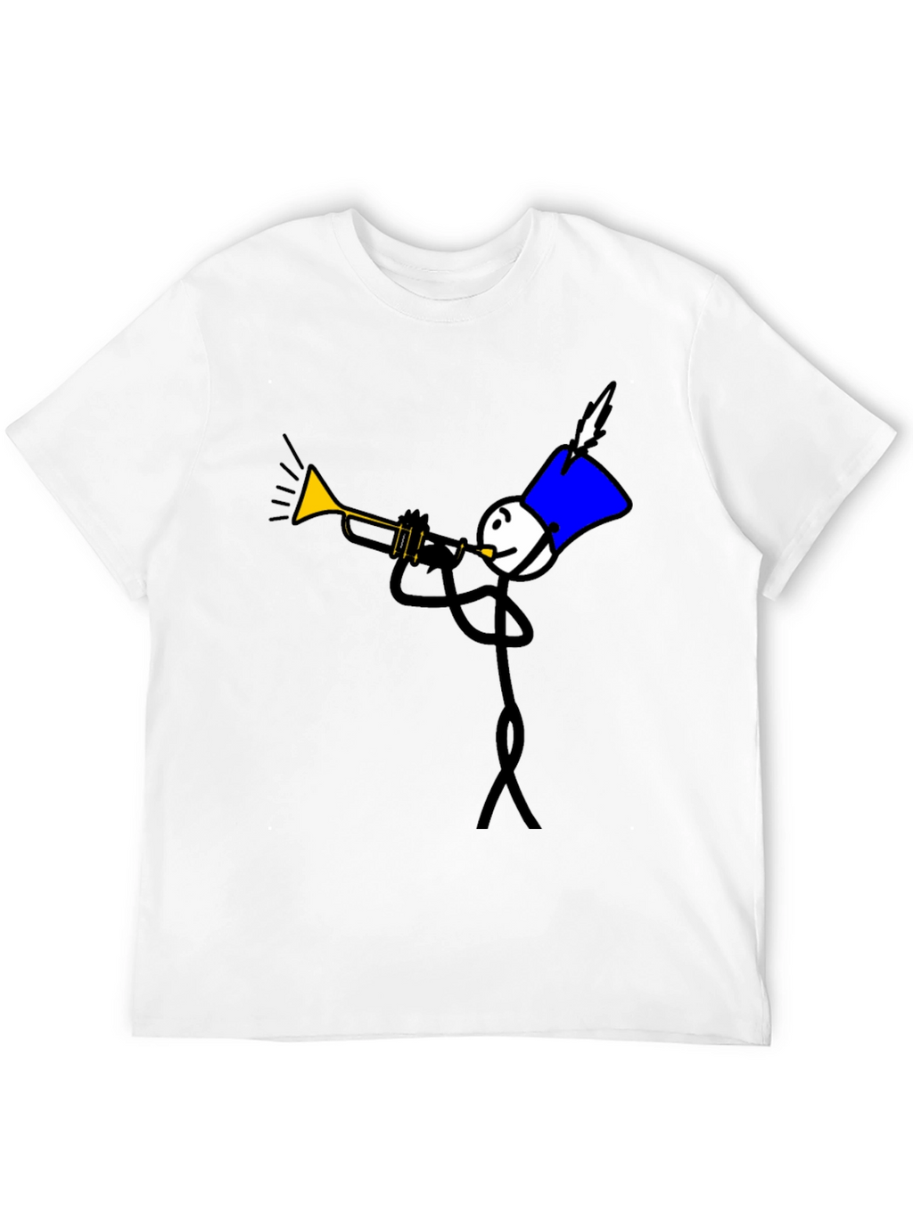 Stick Figure Trumpet Player Graphic Tee