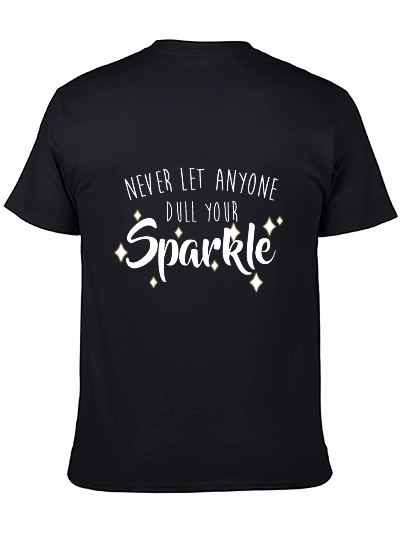 Sparkle Graphic Print Black T-Shirt