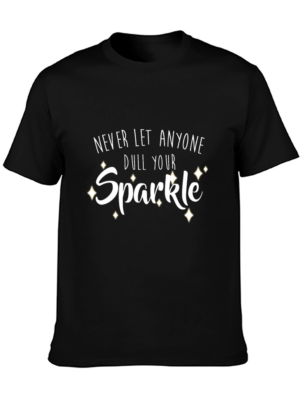 Sparkle Graphic Print Black T-Shirt