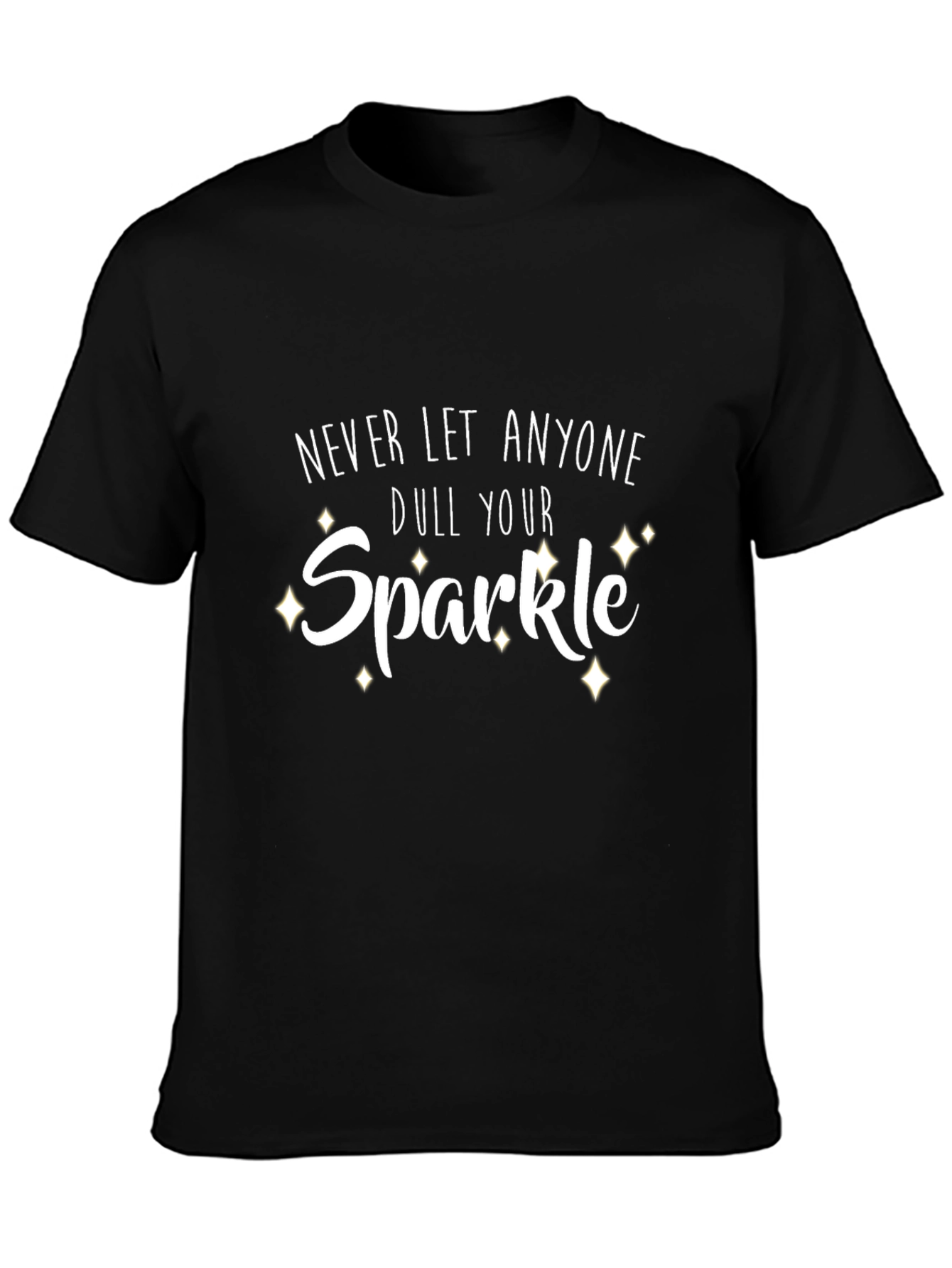 Sparkle Graphic Print Black T-Shirt