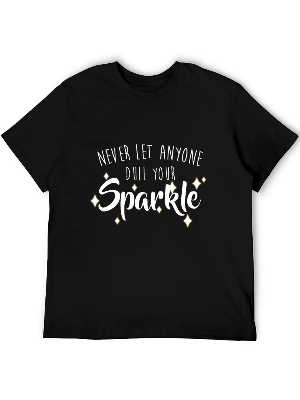Sparkle Graphic Print Black T-Shirt