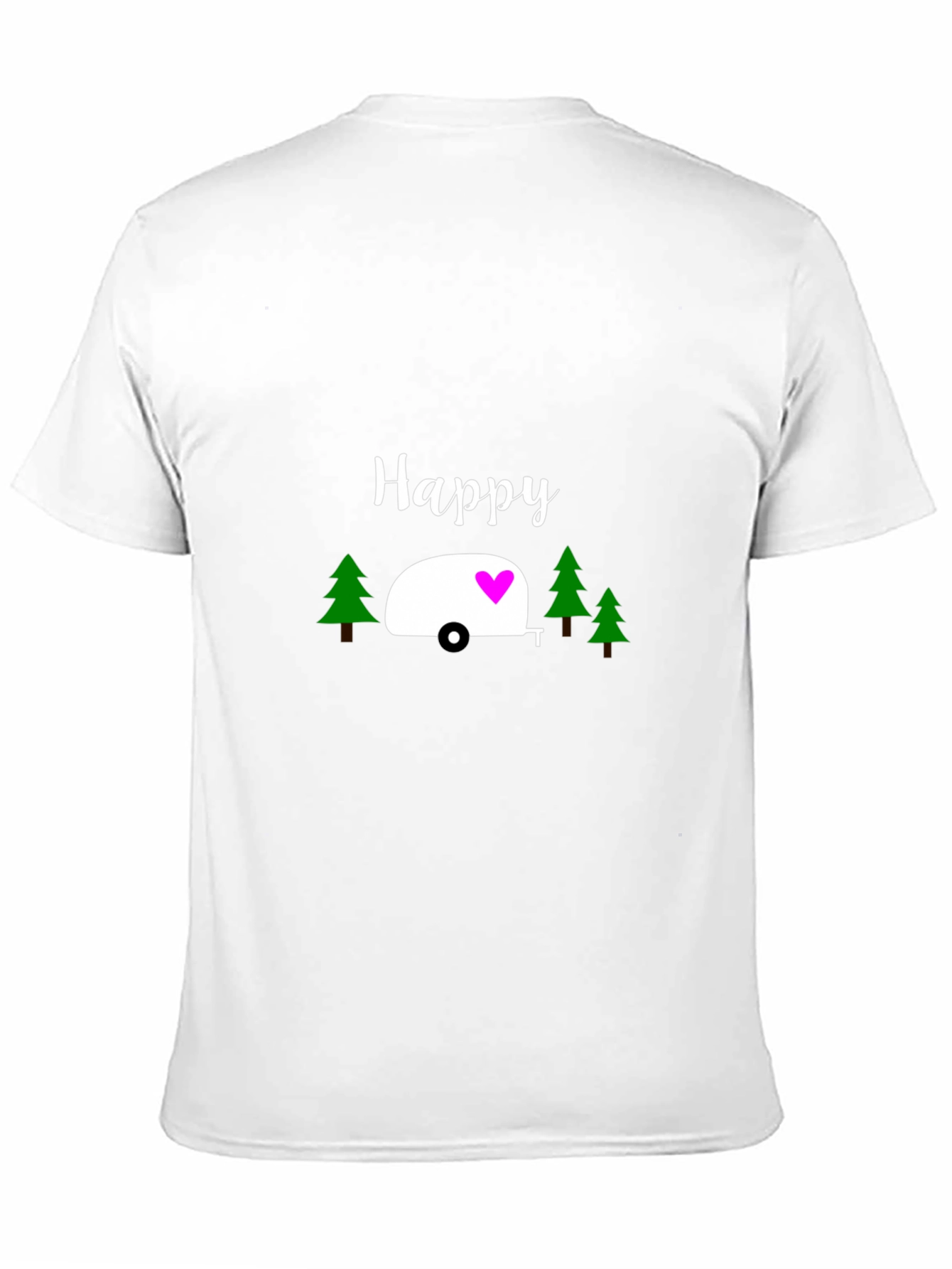Happy Camper Graphic T-Shirt - Black Cotton Tee