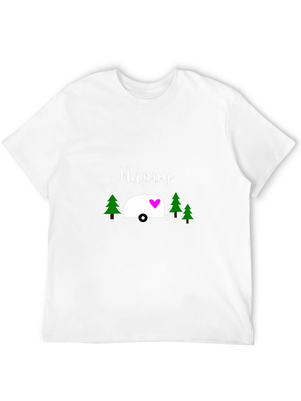 Happy Camper Graphic T-Shirt - Black Cotton Tee
