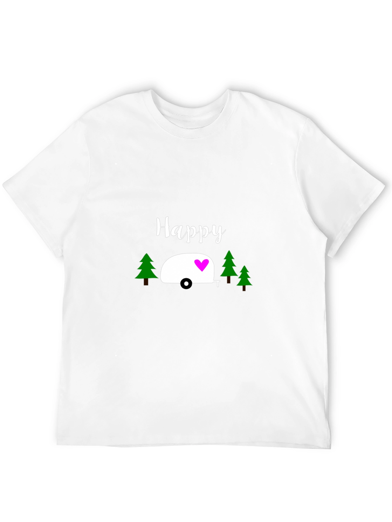 Happy Camper Graphic T-Shirt - Black Cotton Tee