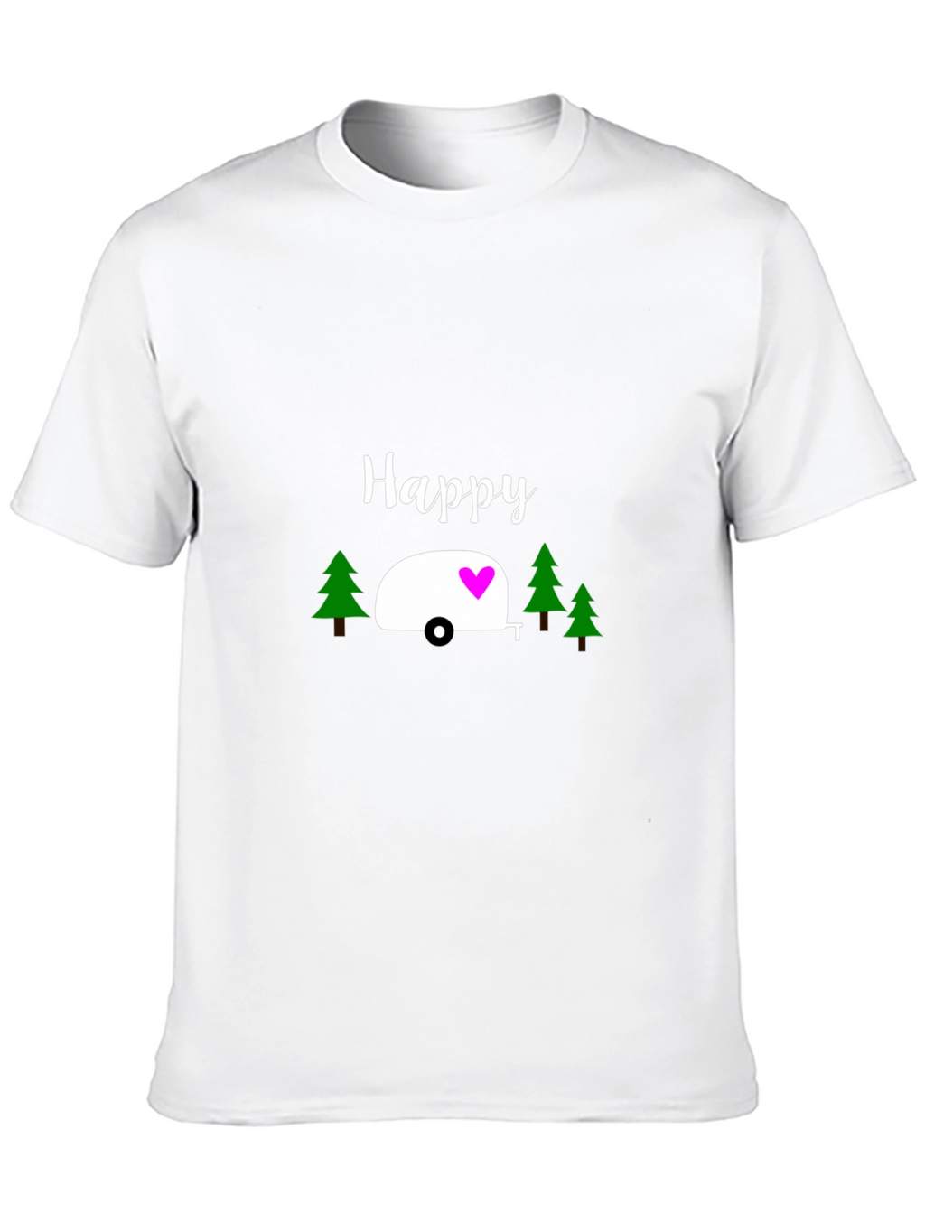 Happy Camper Graphic T-Shirt - Black Cotton Tee