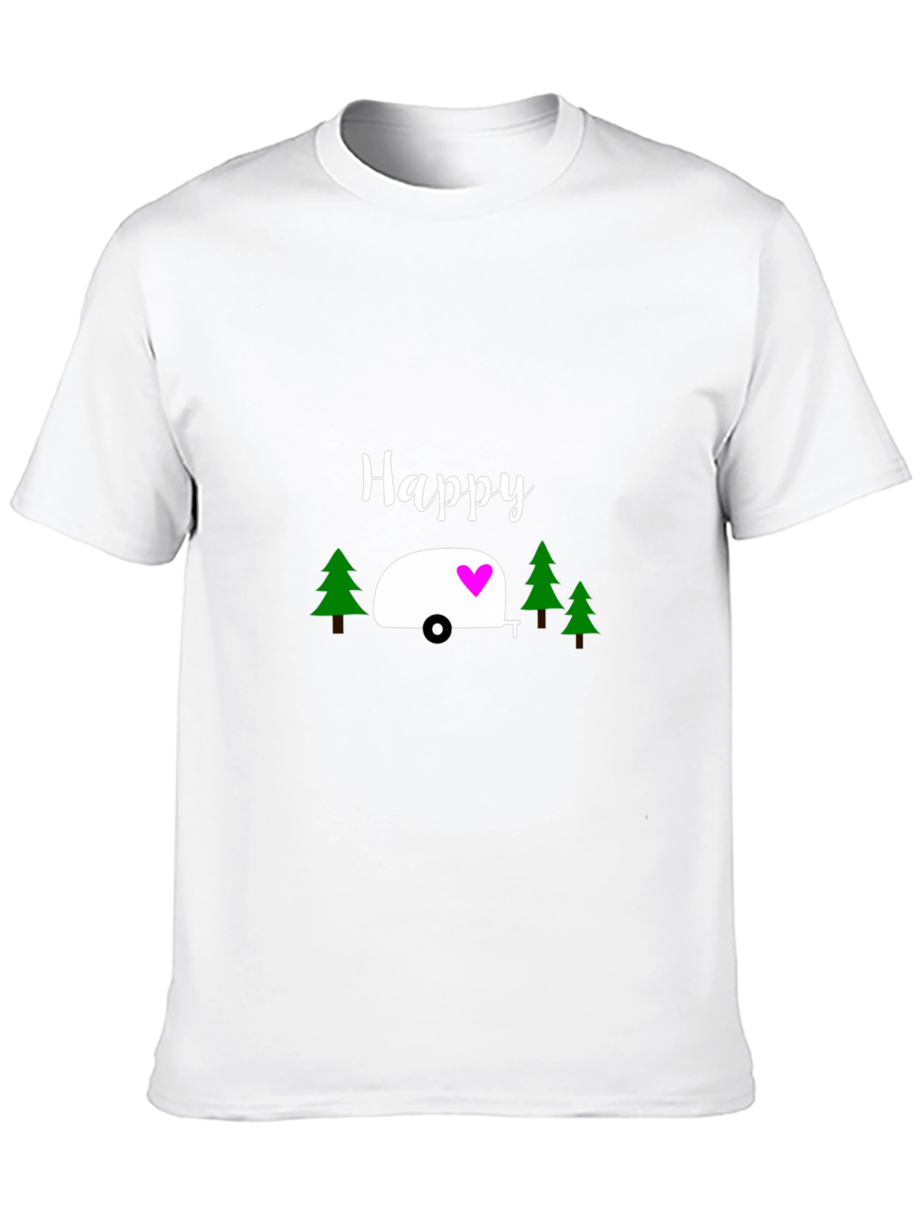 Happy Camper Graphic T-Shirt - Black Cotton Tee