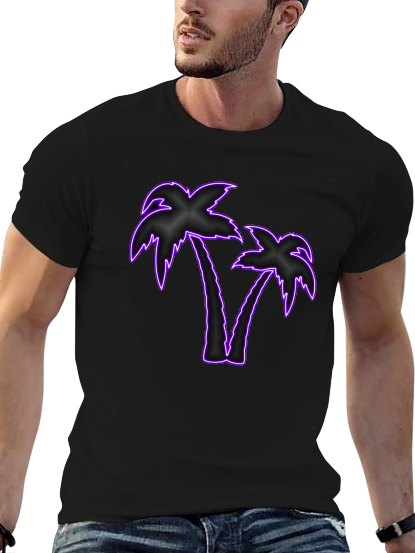 Neon Palm Tree Graphic T-Shirt