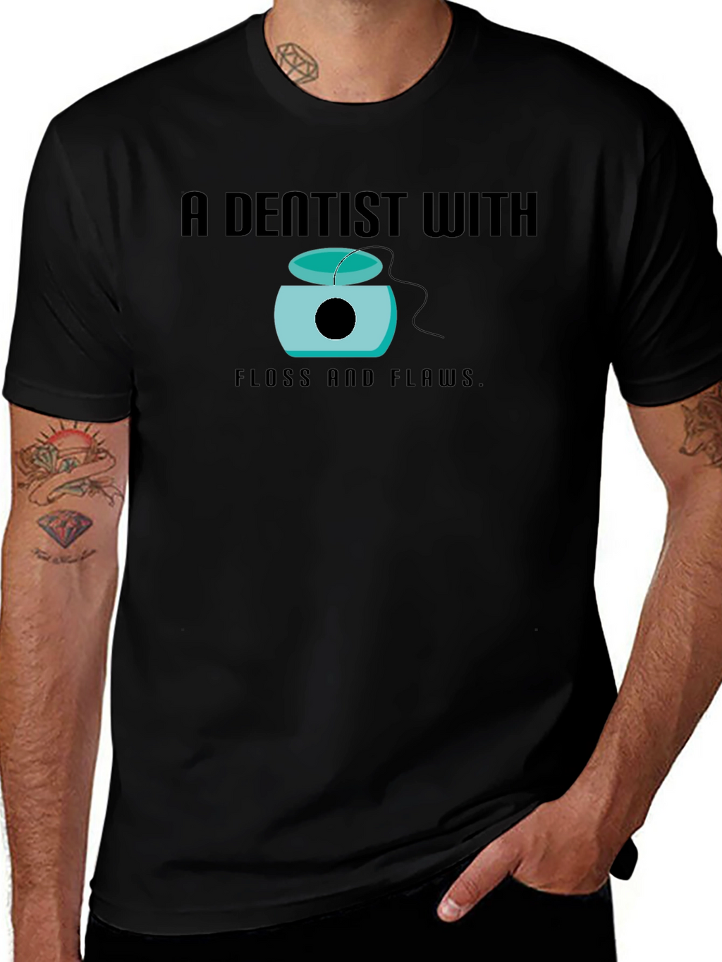 Dentist With Floss and Flaws Graphic Tee