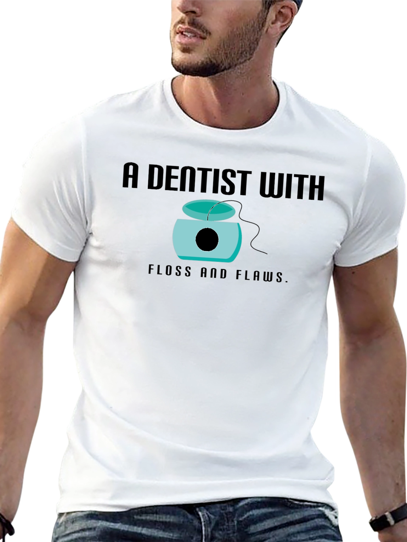 Dentist With Floss and Flaws Graphic Tee