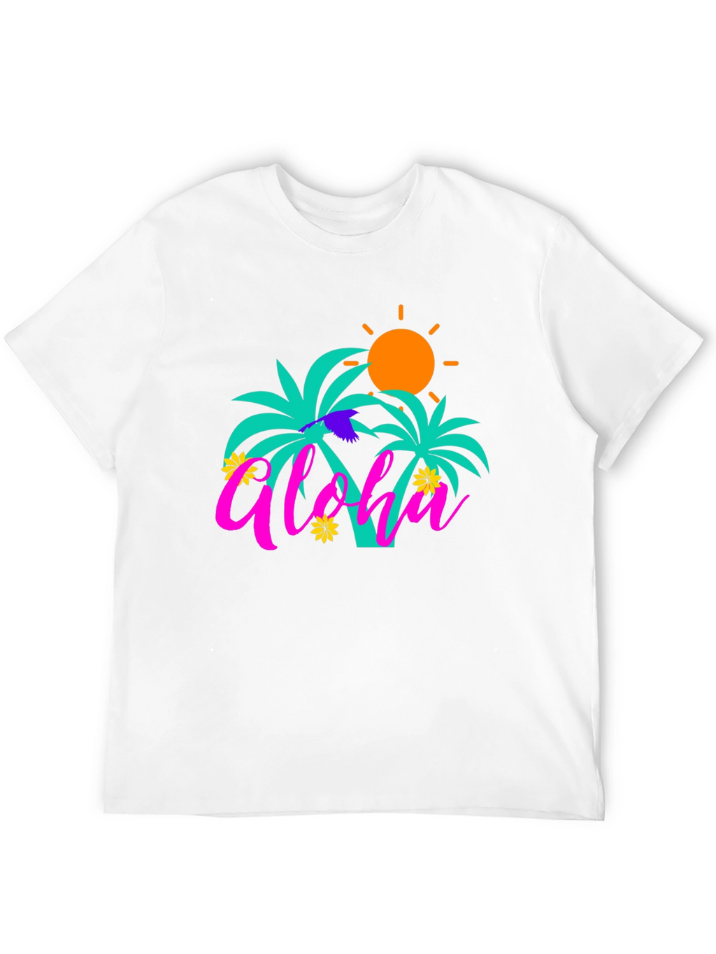 Aloha Palm Tree Graphic Tee - Summer Vibes