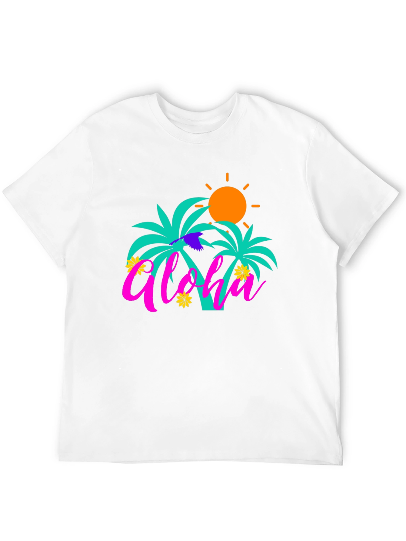 Aloha Palm Tree Graphic Tee - Summer Vibes