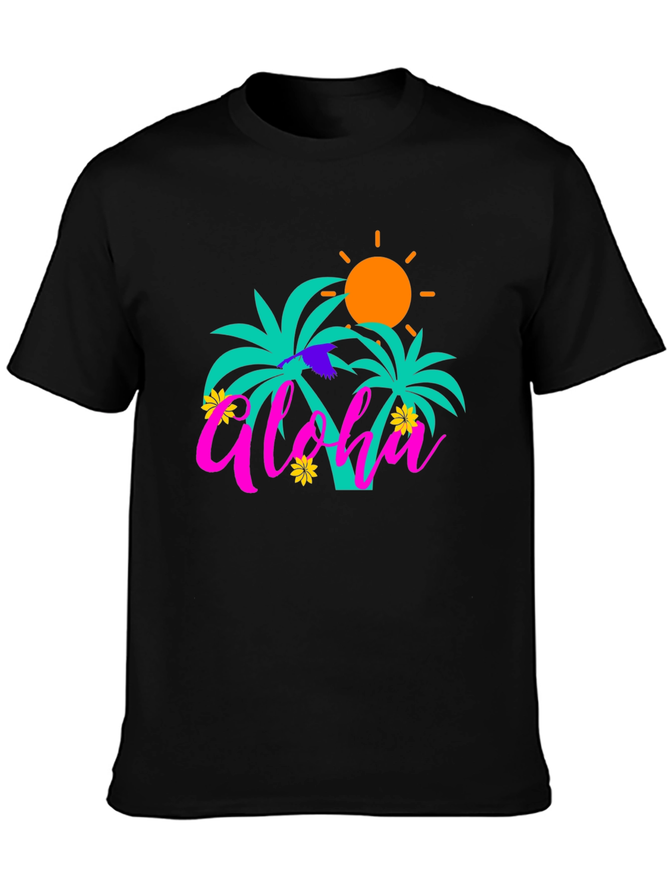 Aloha Palm Tree Graphic Tee - Summer Vibes