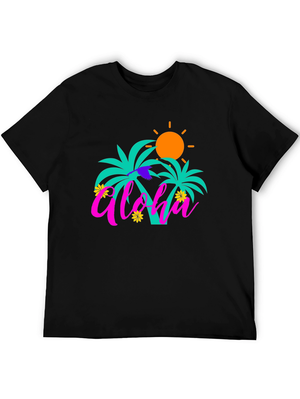 Aloha Palm Tree Graphic Tee - Summer Vibes