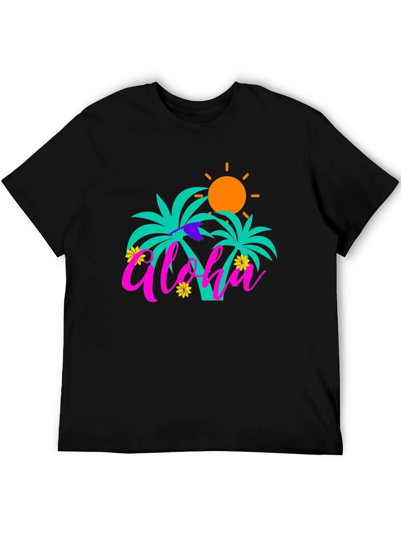 Aloha Palm Tree Graphic Tee - Summer Vibes