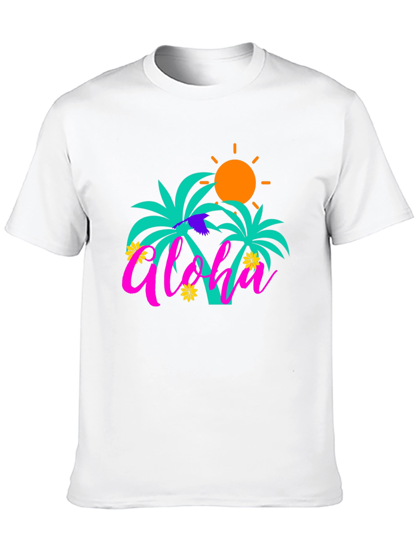 Aloha Palm Tree Graphic Tee - Summer Vibes