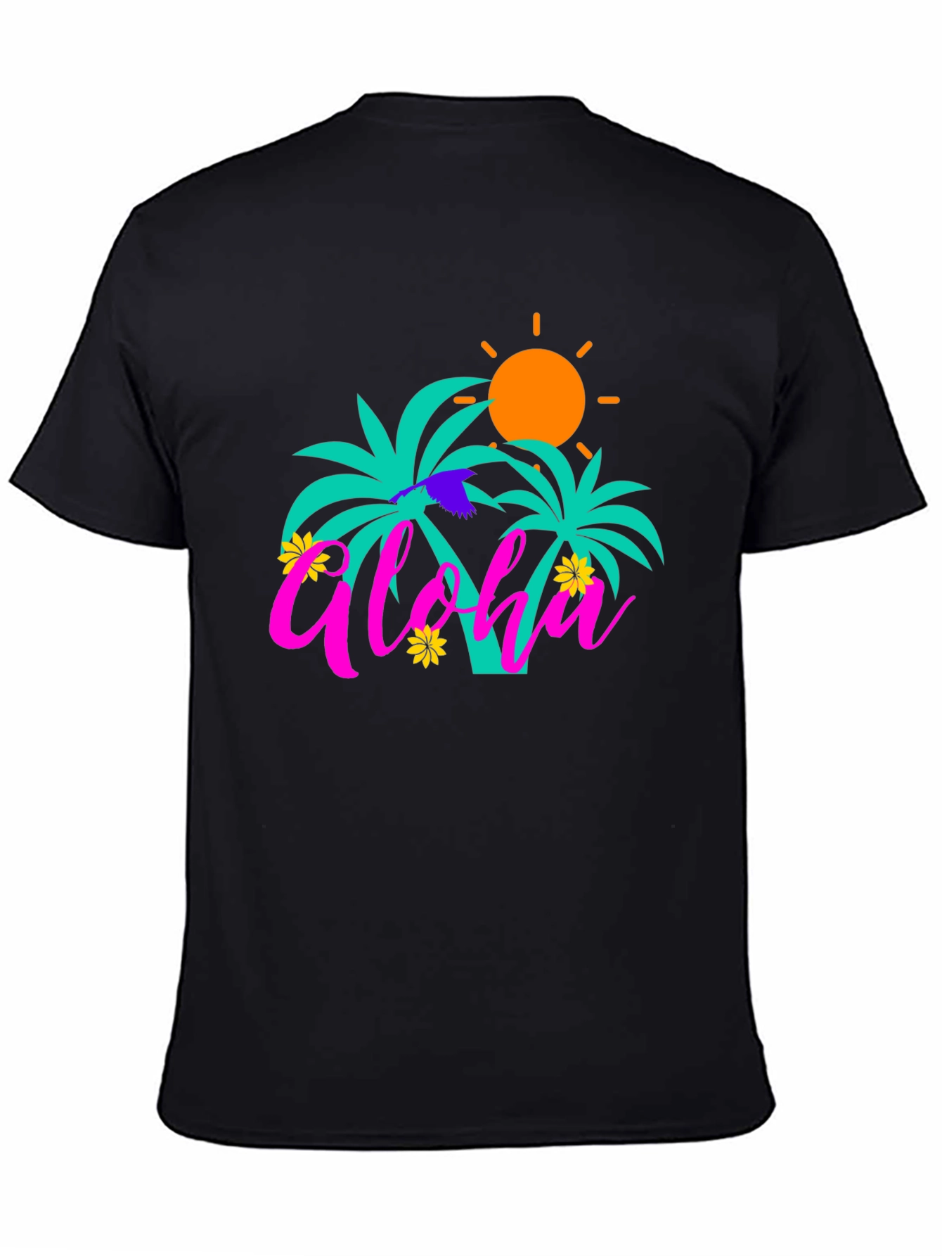 Aloha Palm Tree Graphic Tee - Summer Vibes