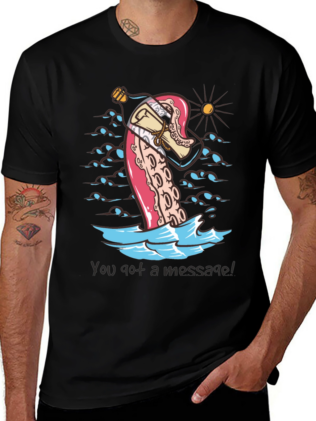 Message in a Bottle Octopus Tee