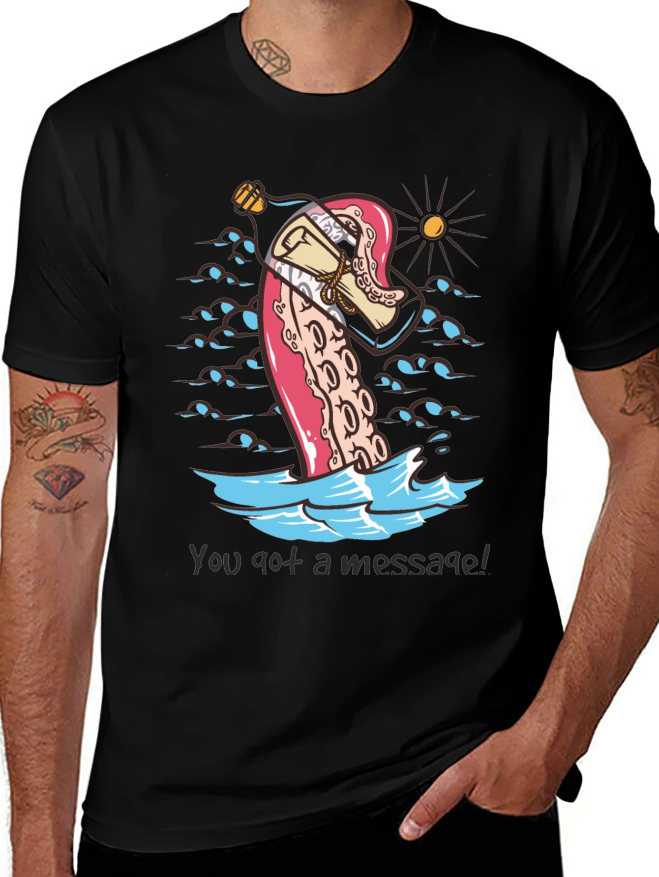 Message in a Bottle Octopus Tee
