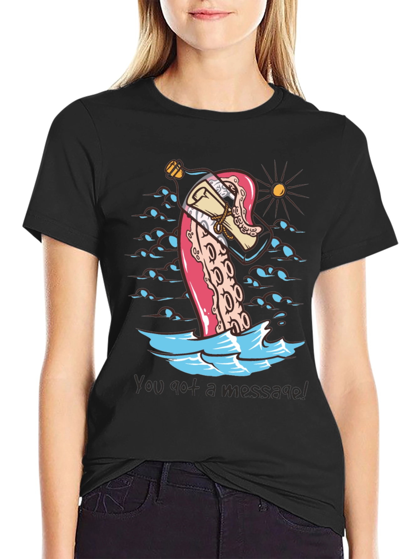 Message in a Bottle Octopus Tee