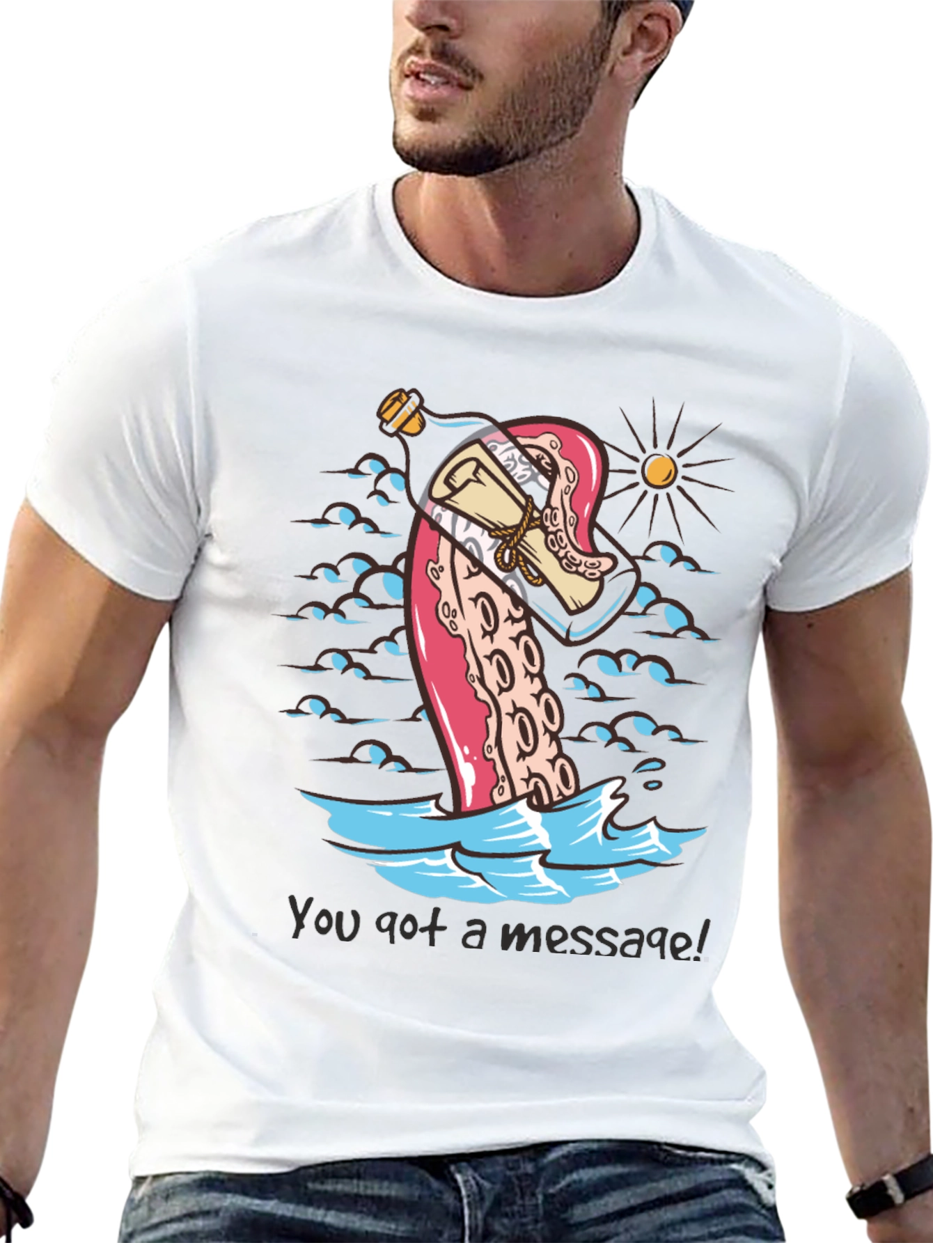 Message in a Bottle Octopus Tee