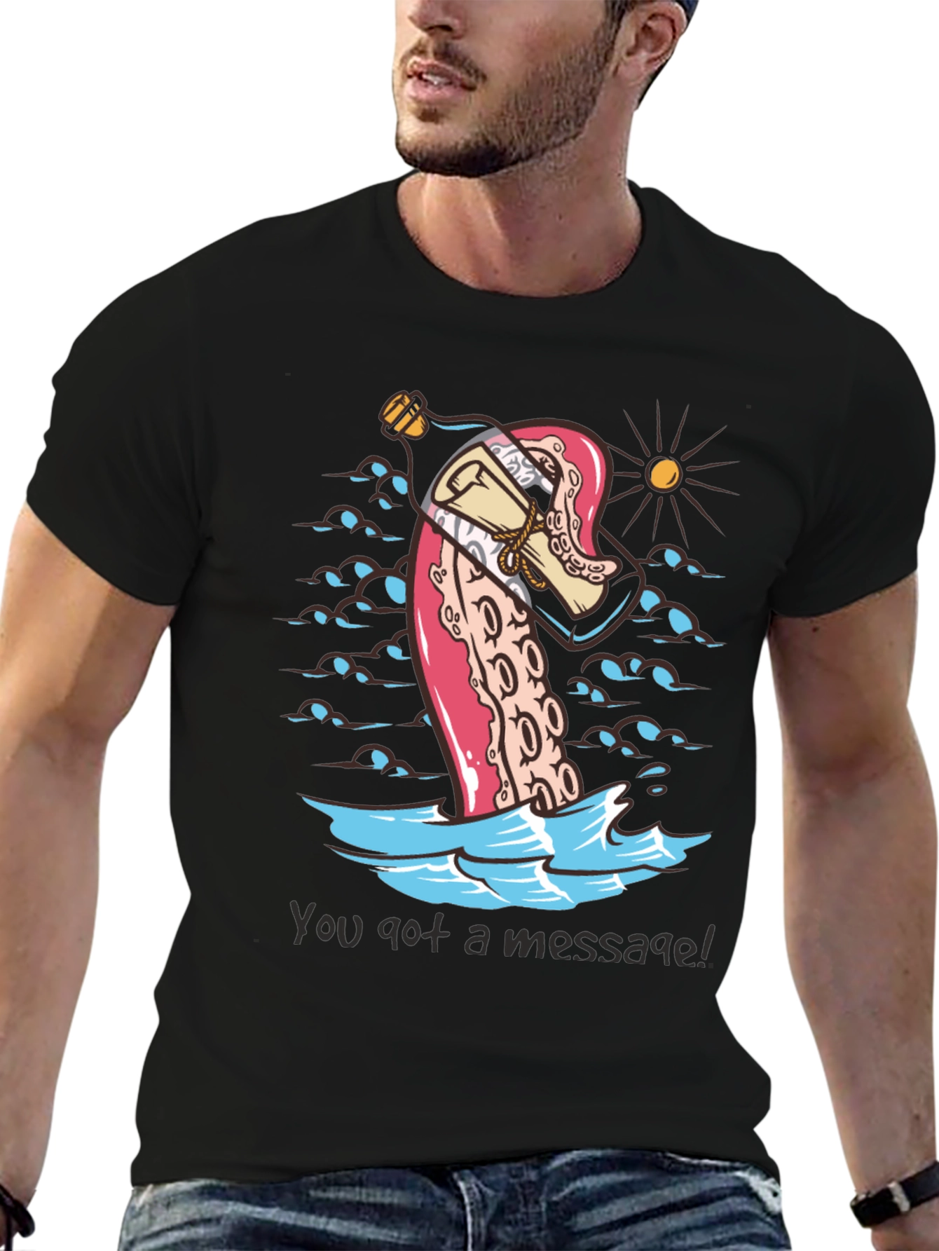 Message in a Bottle Octopus Tee