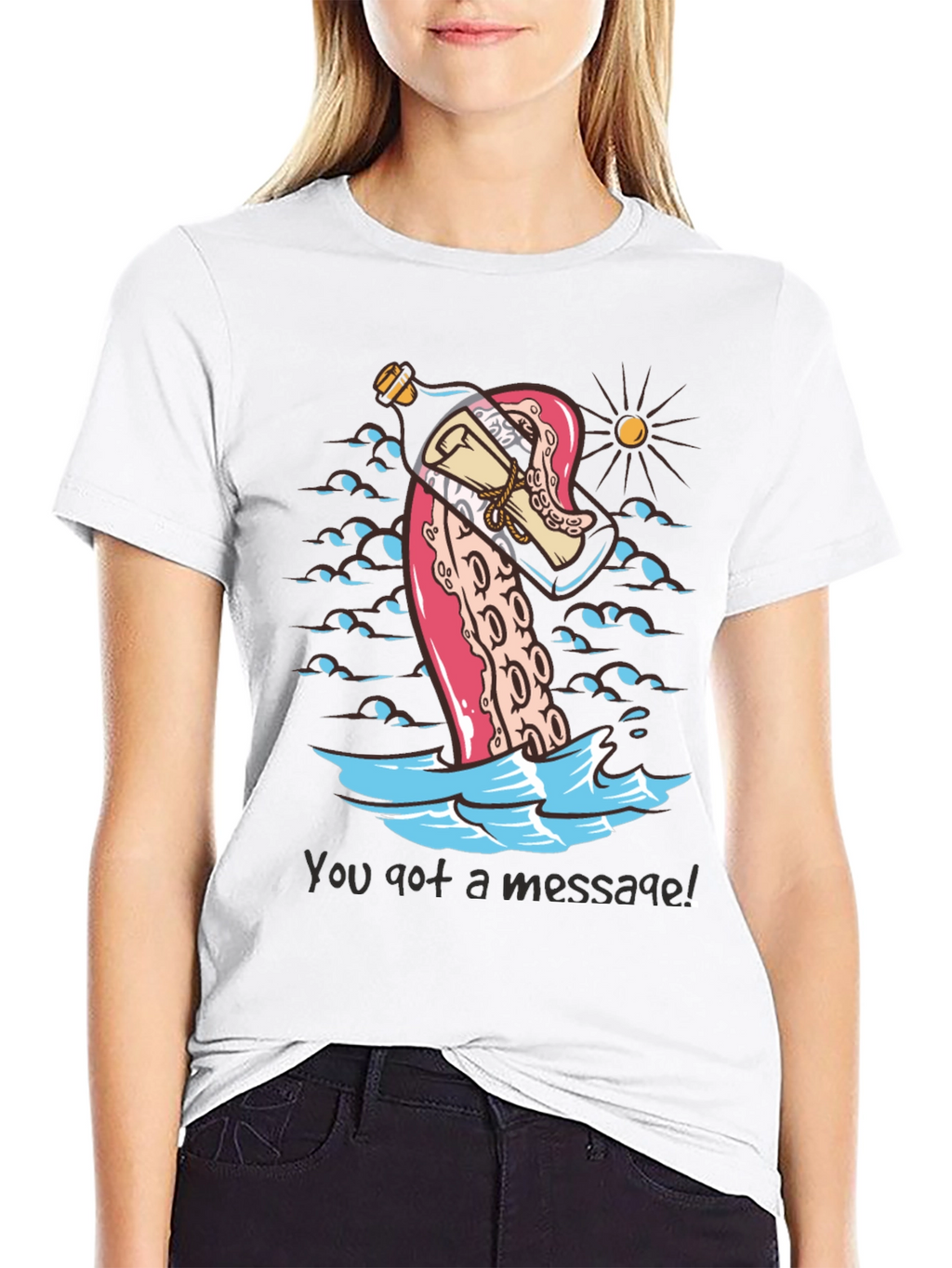Message in a Bottle Octopus Tee