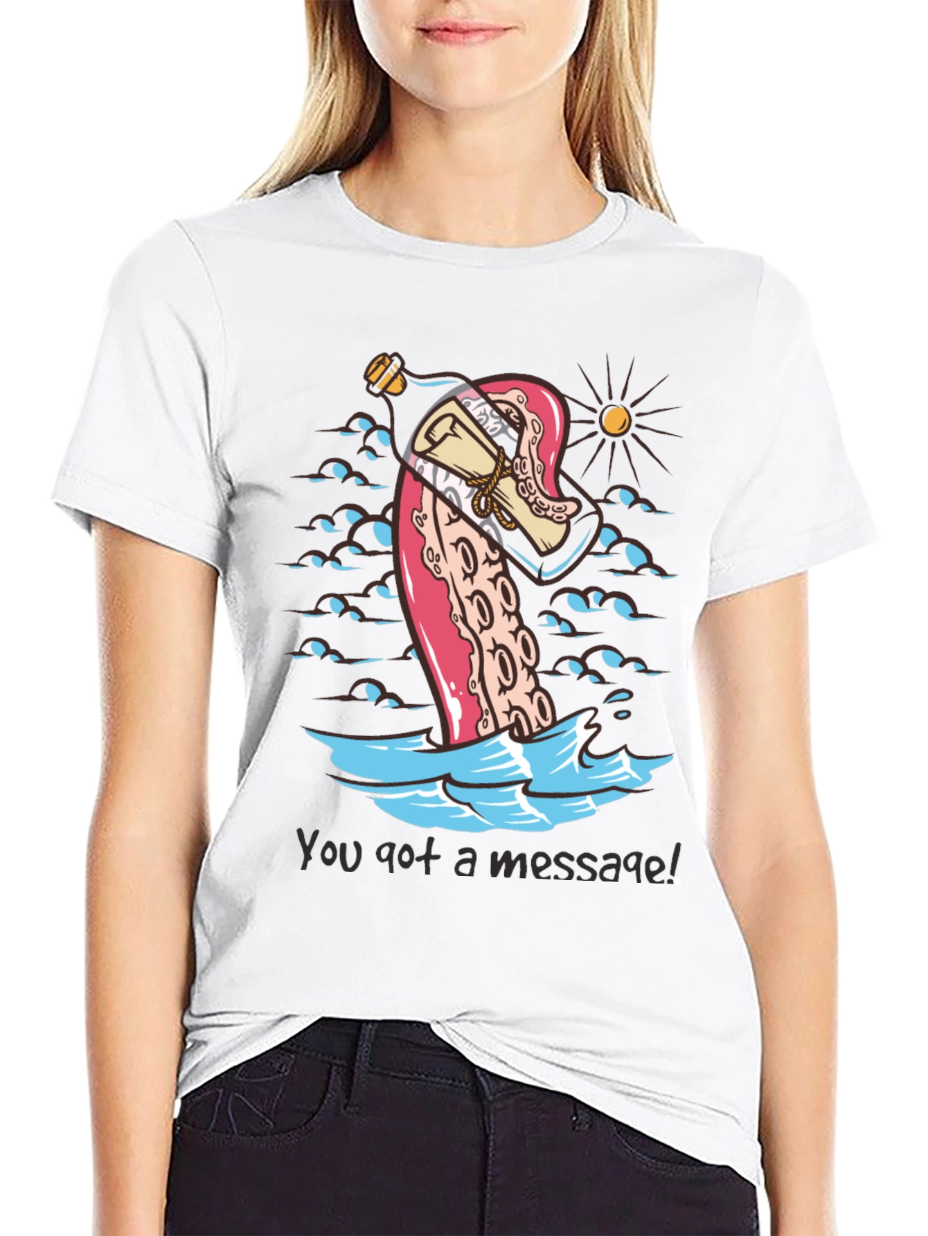 Message in a Bottle Octopus Tee