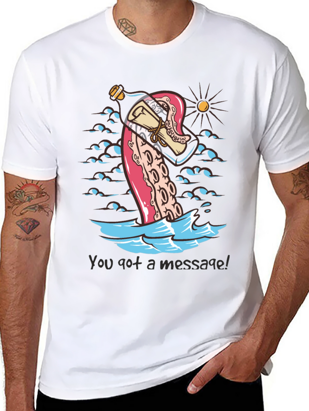 Message in a Bottle Octopus Tee