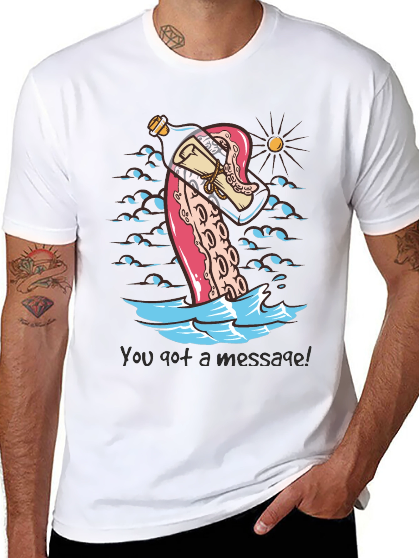 Message in a Bottle Octopus Tee