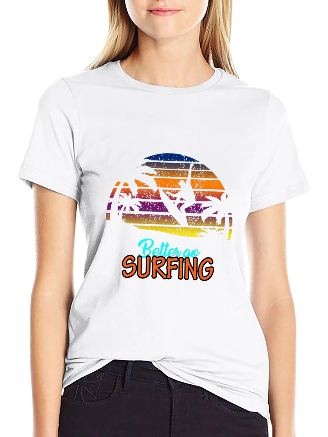 Surfing Graphic T-Shirt - Retro Style