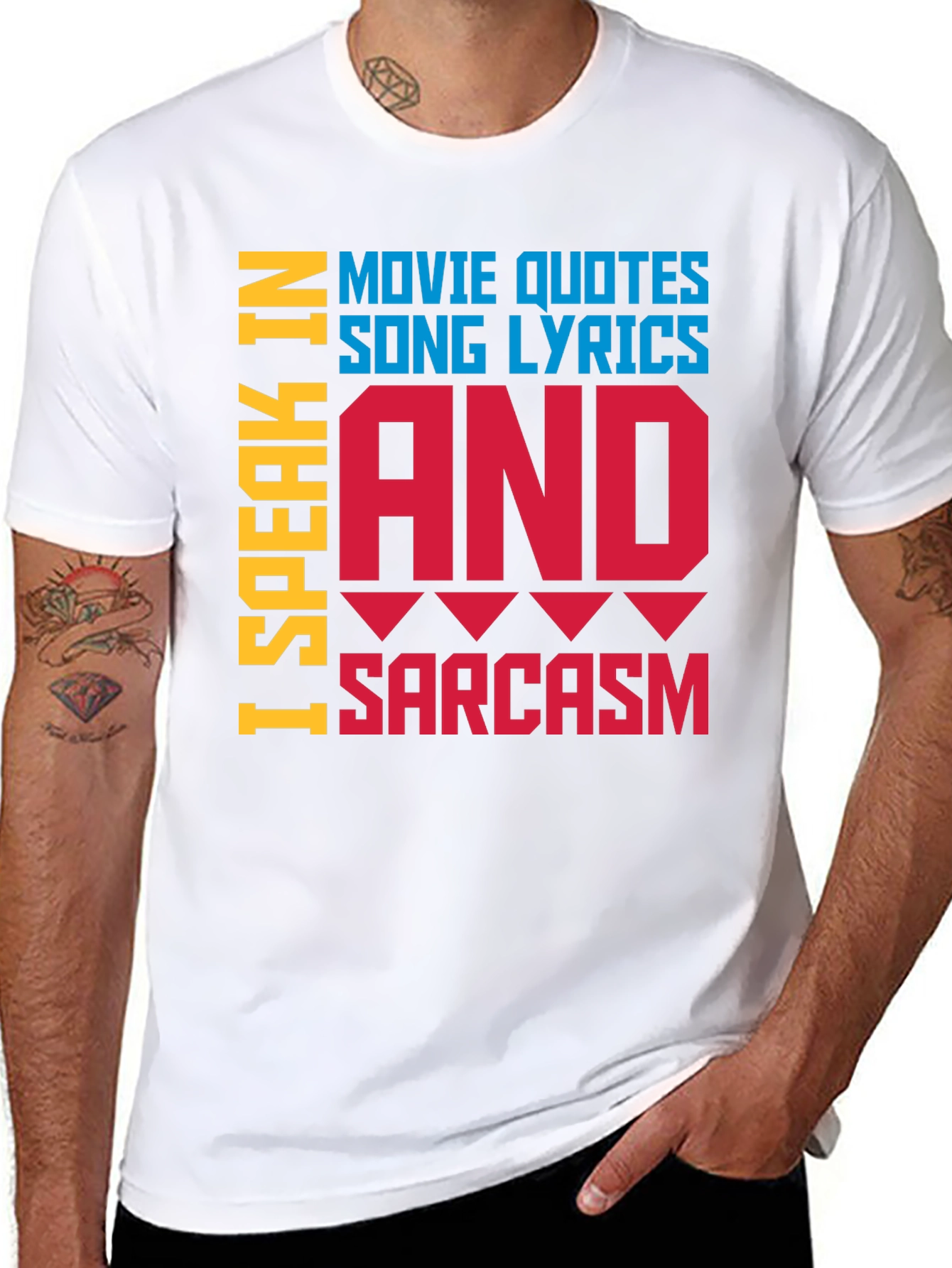 Speak In Movie Quotes Song Lyrics & Sarcasm T-Shirt